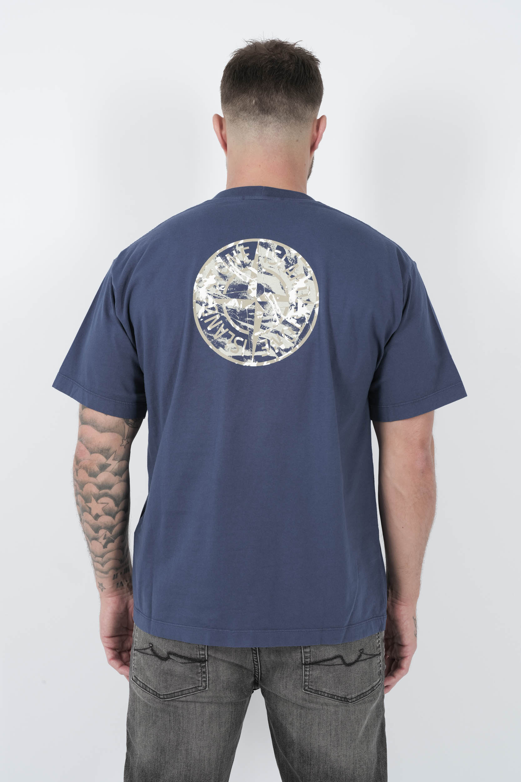  Image du produit TEE-SHIRT STONE ISLAND AVEC IMPRIME A RELIEF BLEU/BEIGE S15212RCS153-V0028 - 5
