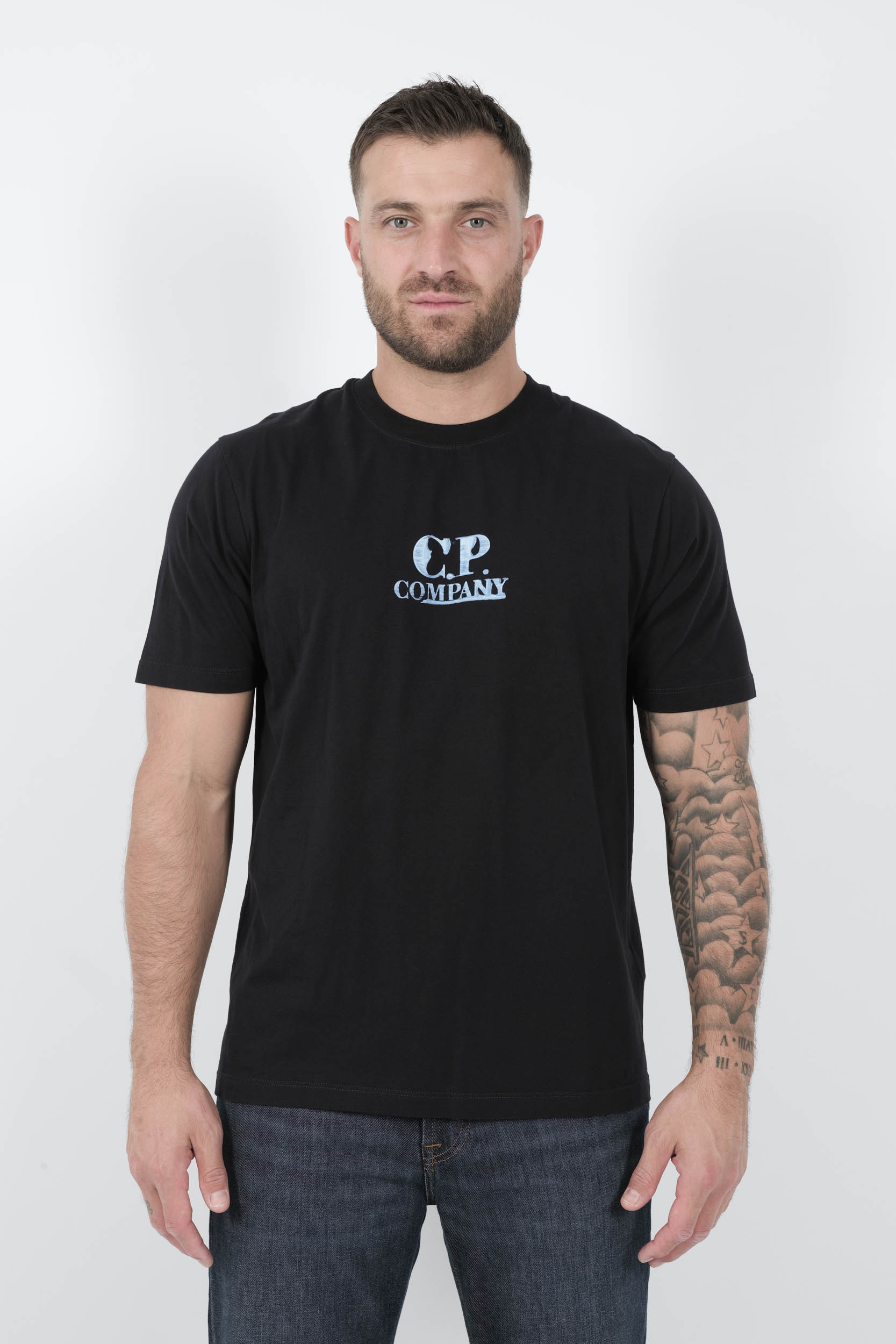 TEE-SHIRT C.P COMPANY AVEC IMPRIME MARINE/BLEU S143A-888