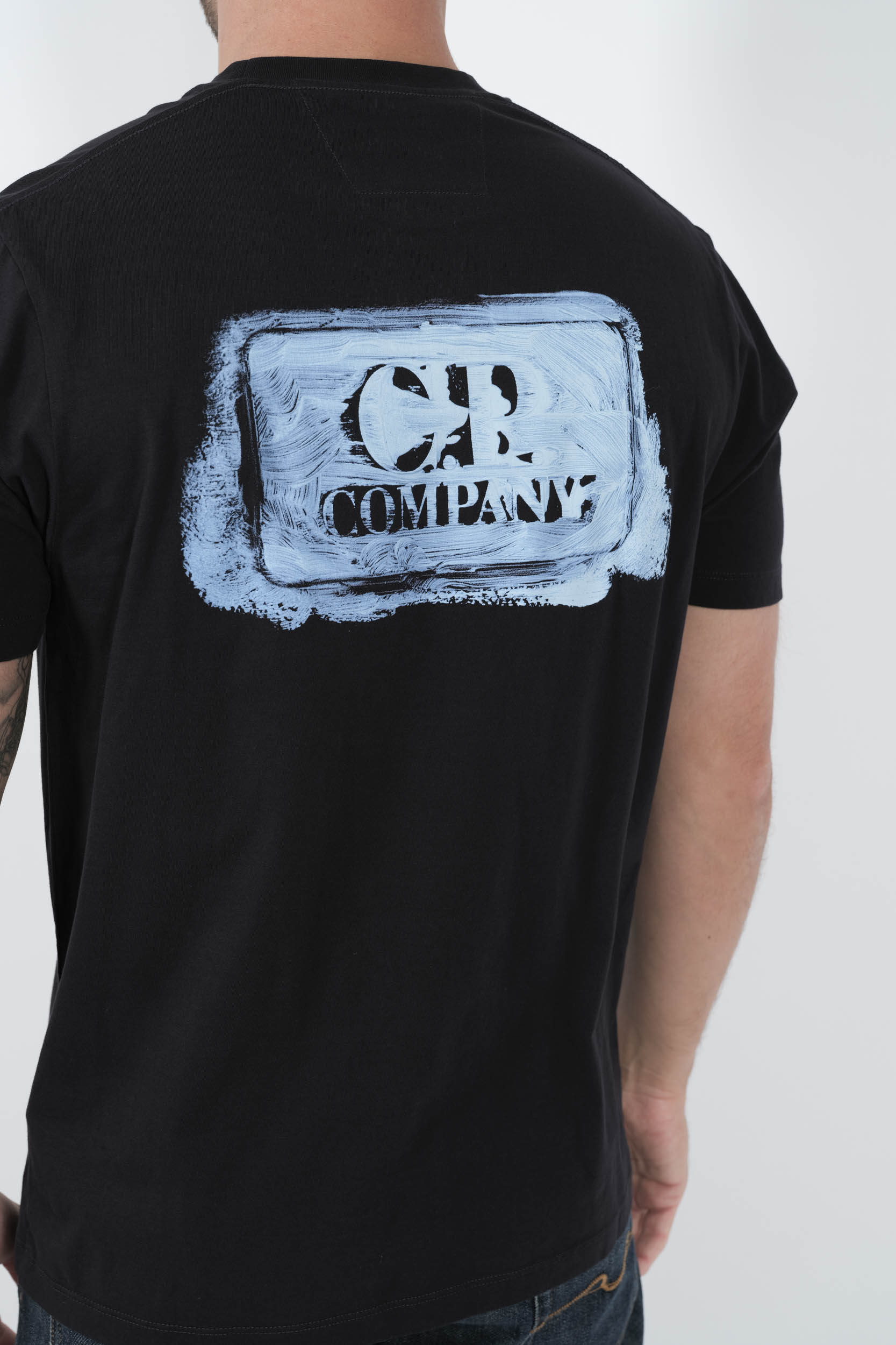 TEE-SHIRT C.P COMPANY AVEC IMPRIME MARINE/BLEU S143A-888