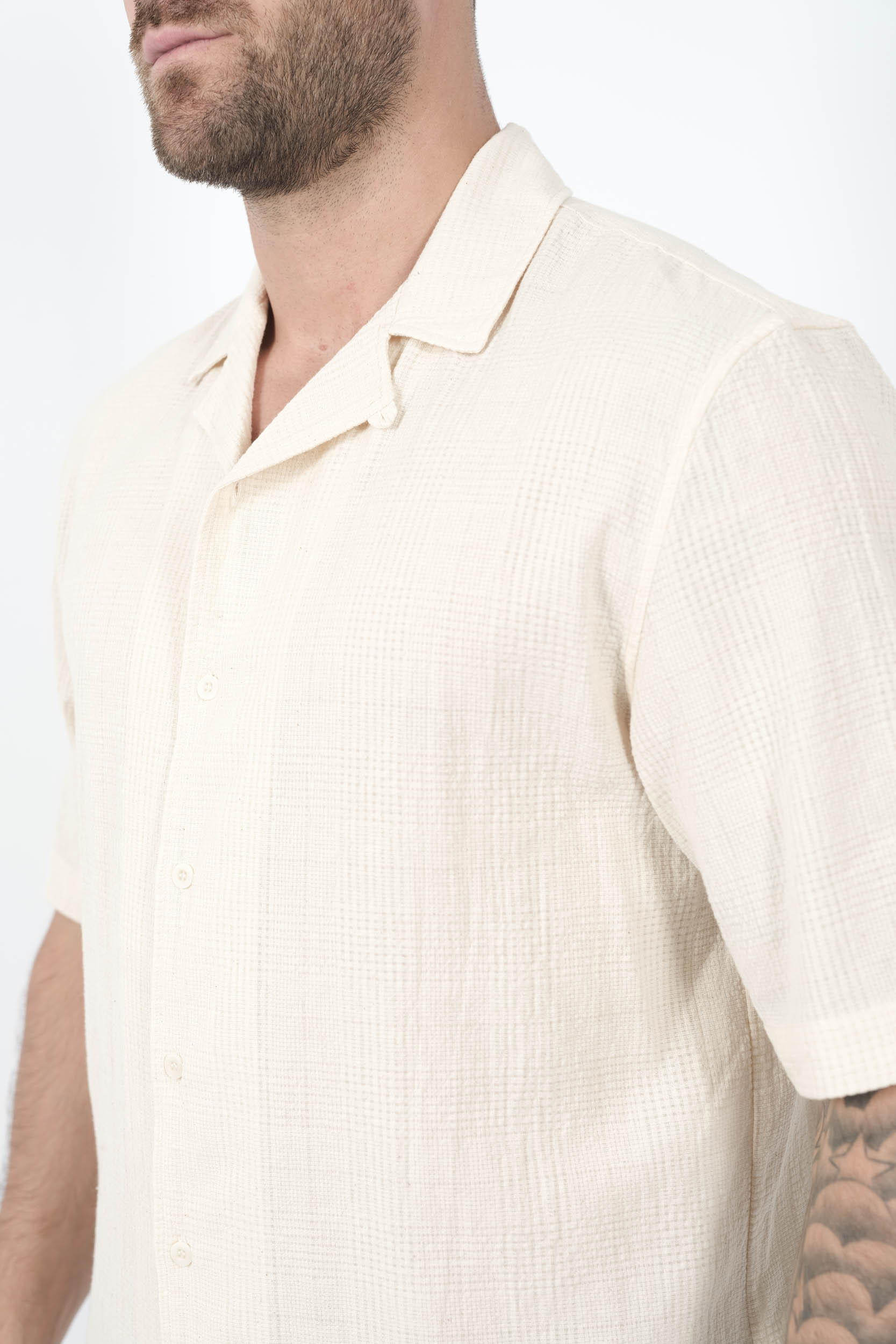 CHEMISE SUNSPEL A MANCHES COURTES BLANC CREME SHT2103-WHCR