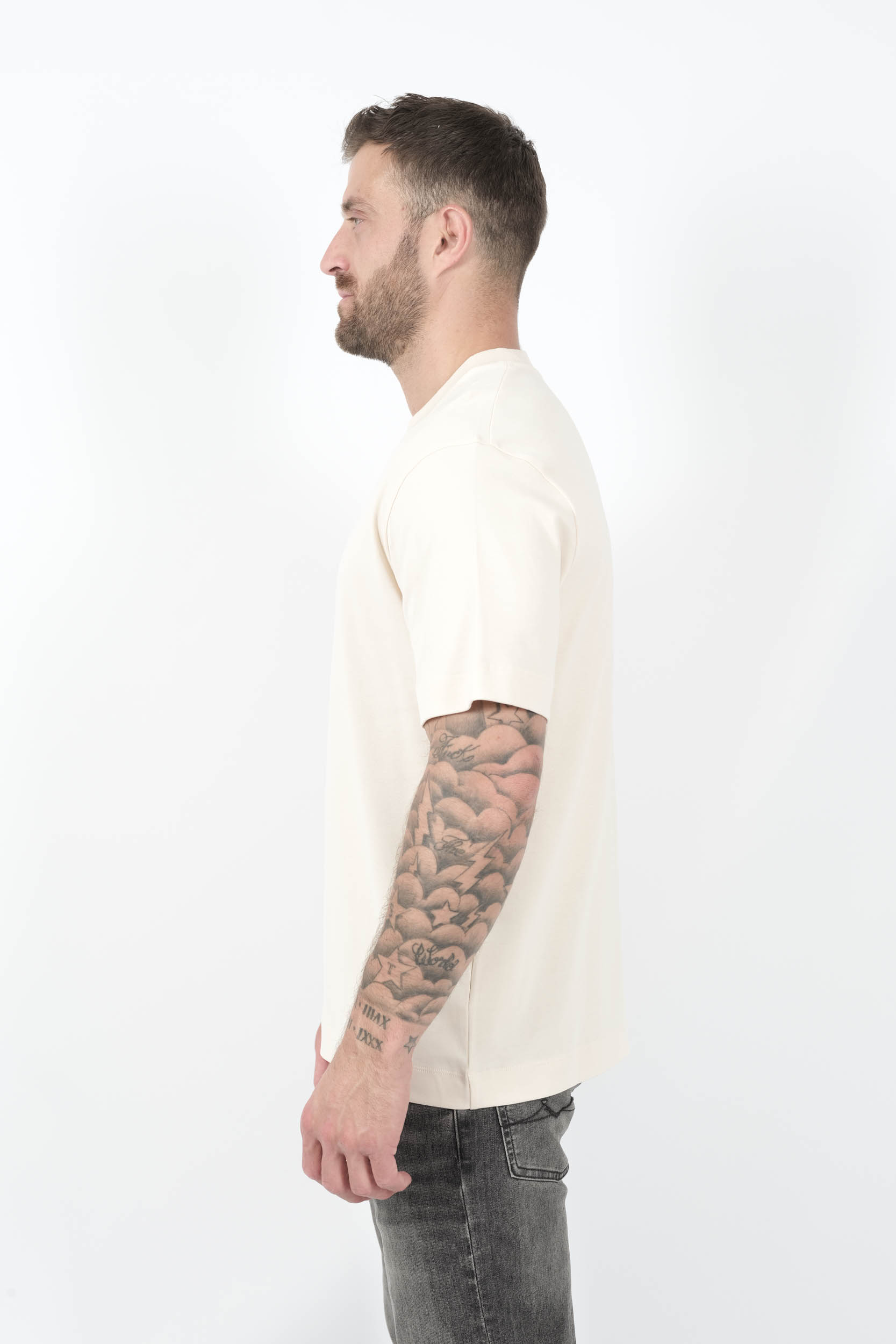  Image du produit TEE-SHIRT SUNSPEL EN COTON SUPRIMA BLANC CREME TSH0181-NUAB - 4