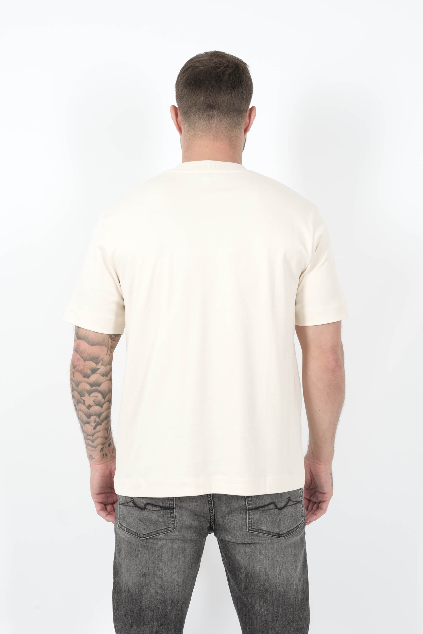TEE-SHIRT SUNSPEL EN COTON SUPRIMA BLANC CREME TSH0181-NUAB