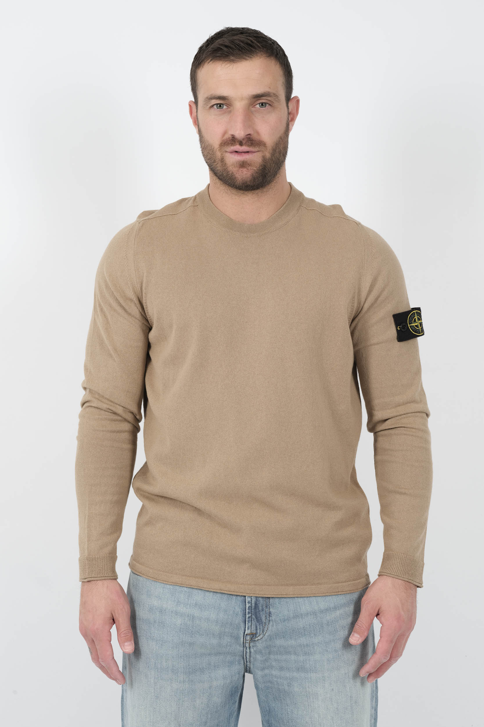 PULL STONE ISLAND COL ROND BEIGE S155162SB9-V0094