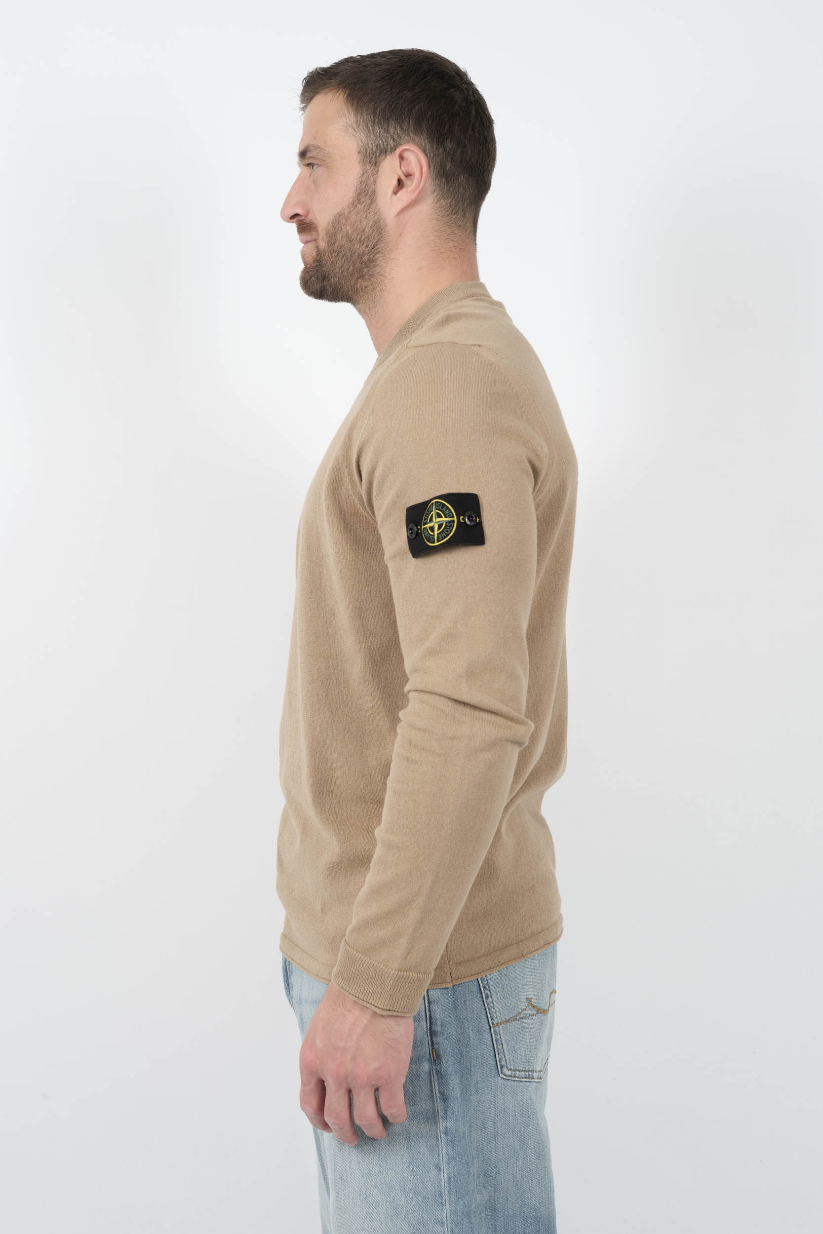 PULL STONE ISLAND COL ROND BEIGE S155162SB9-V0094