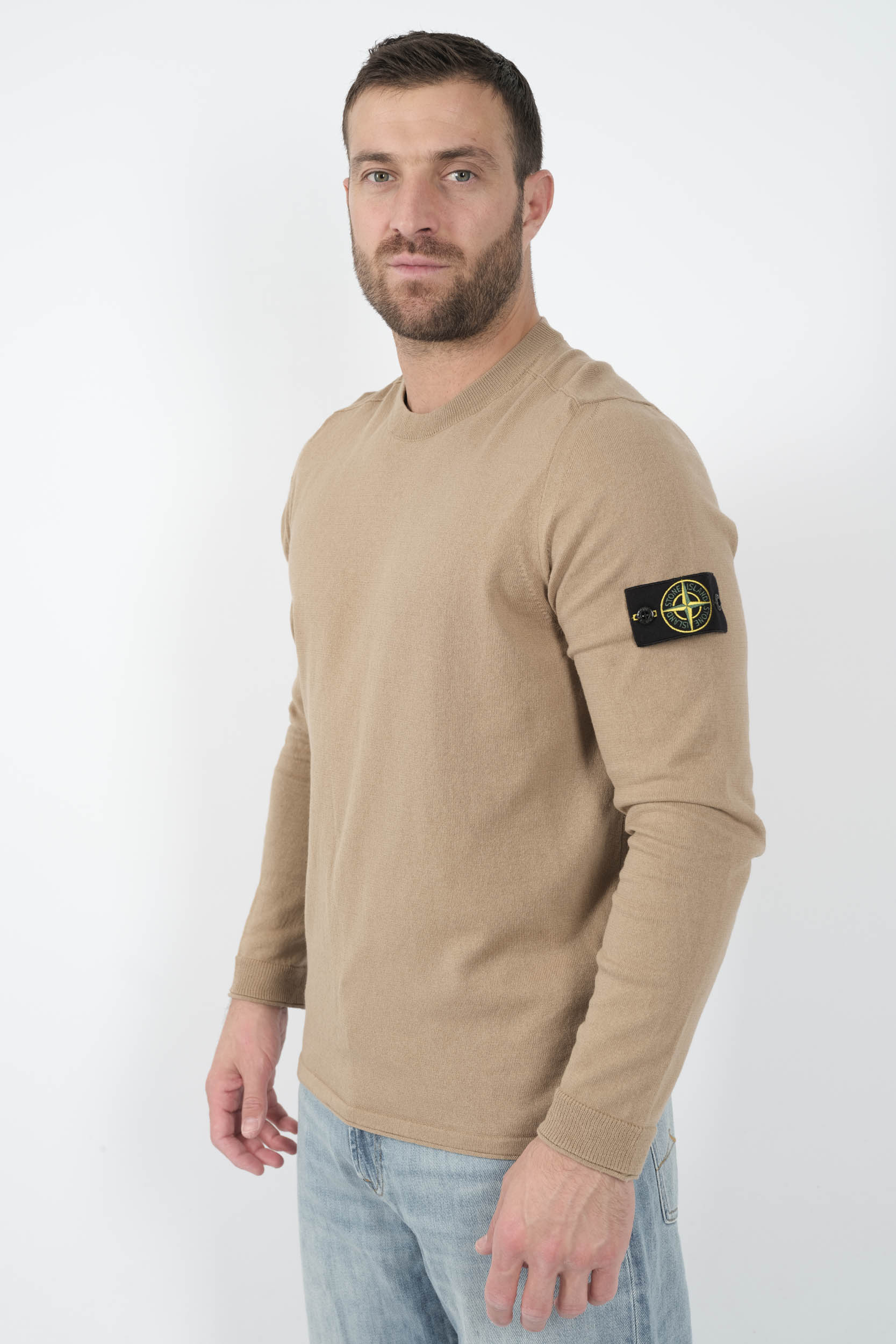 PULL STONE ISLAND COL ROND BEIGE S155162SB9-V0094
