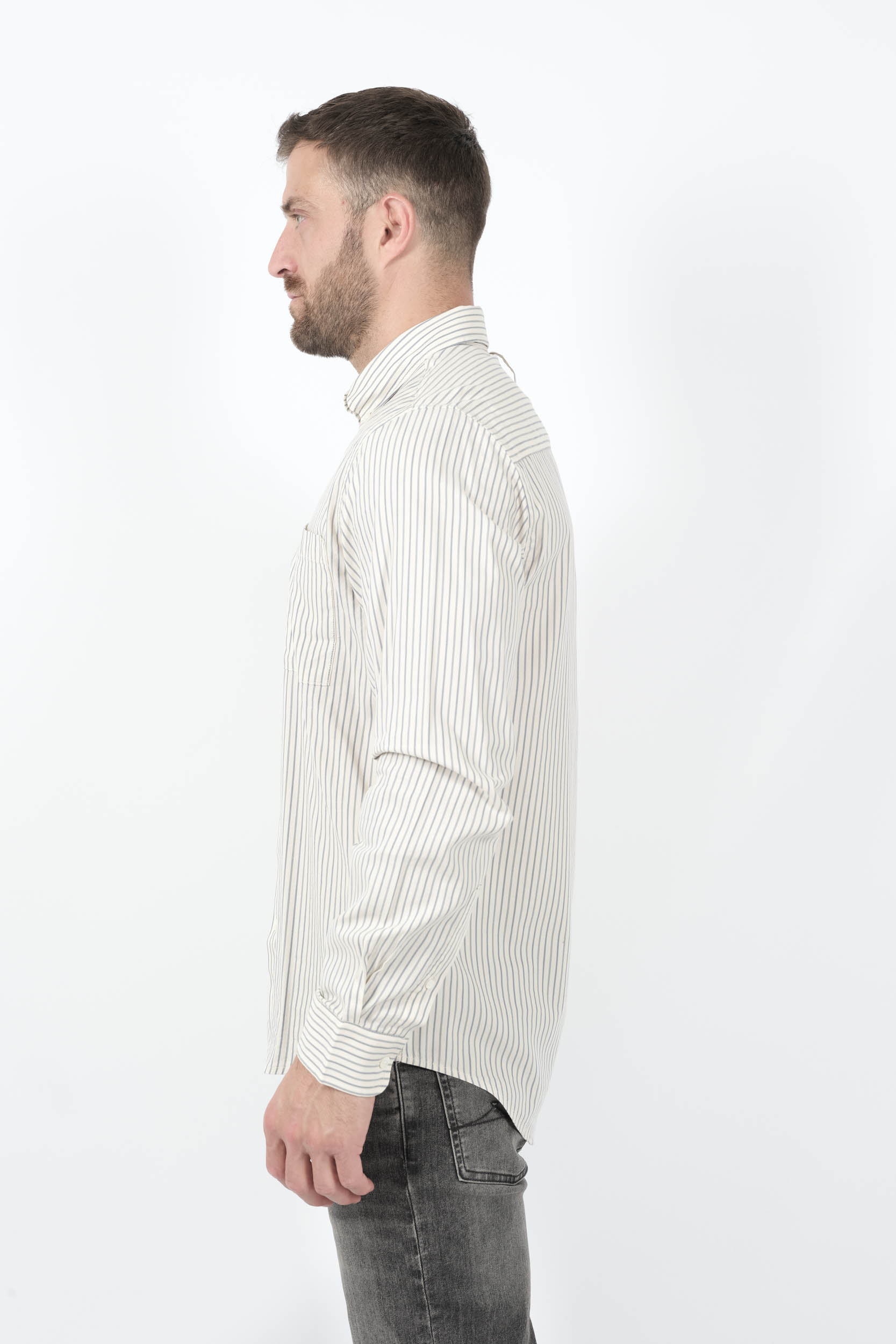  Image du produit CHEMISE NN07 A RAYURES BLANC/BLEU ARNE BD-721 - 4