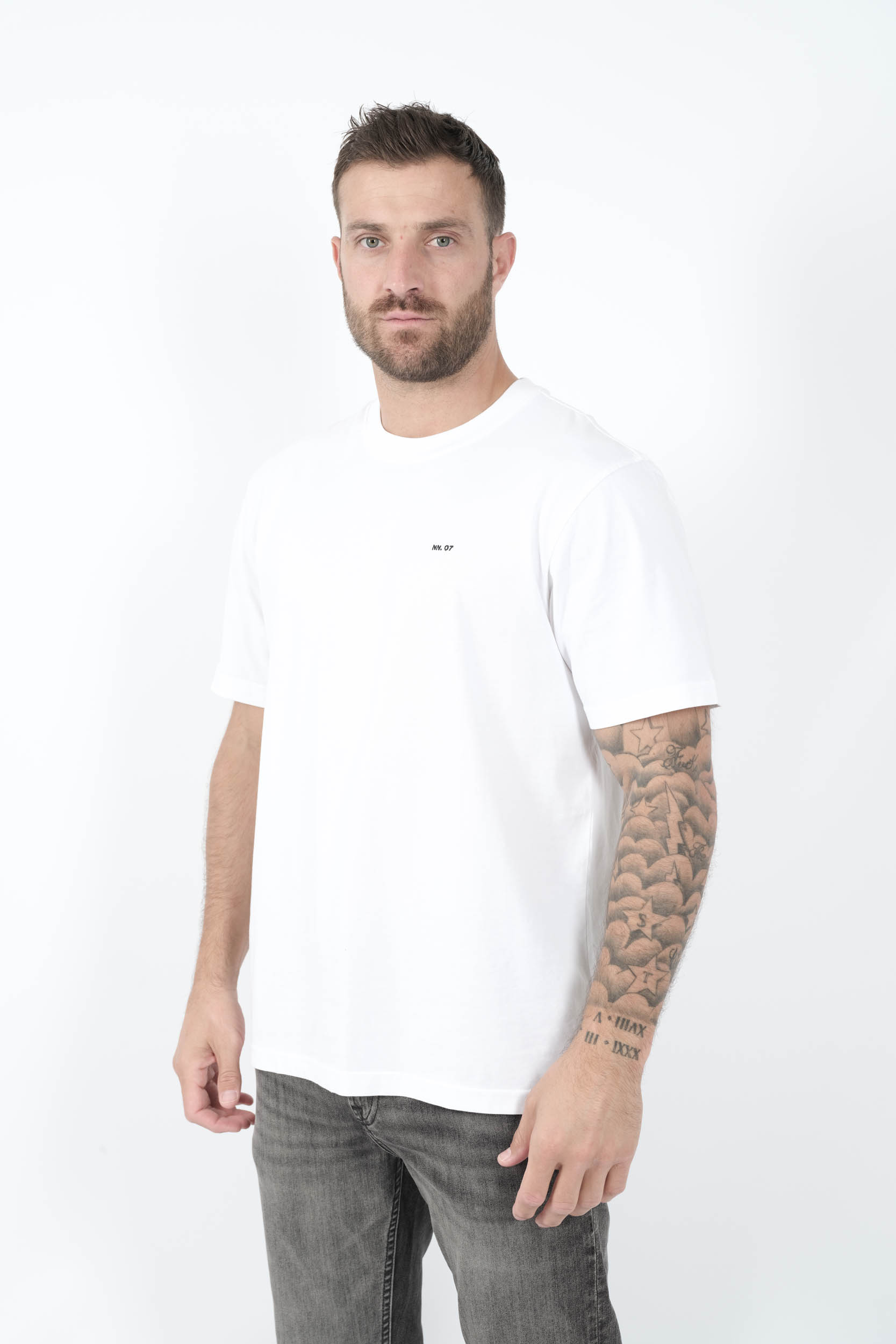  Image du produit TEE-SHIRT NN07 AVEC LOGO BRODE BLANC ADAM3209-001 - 2