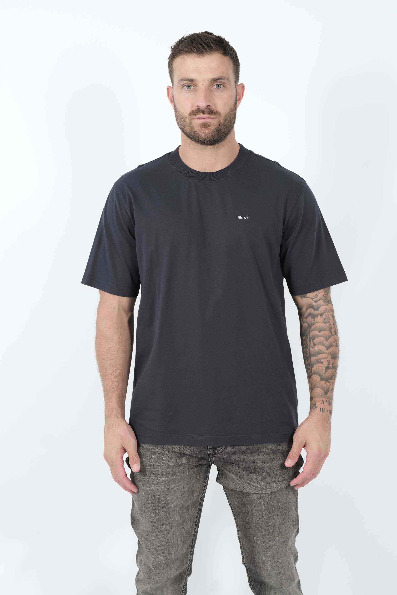 TEE-SHIRT NN07 AVE LOGO BRODE MARINE ADAM3209-200