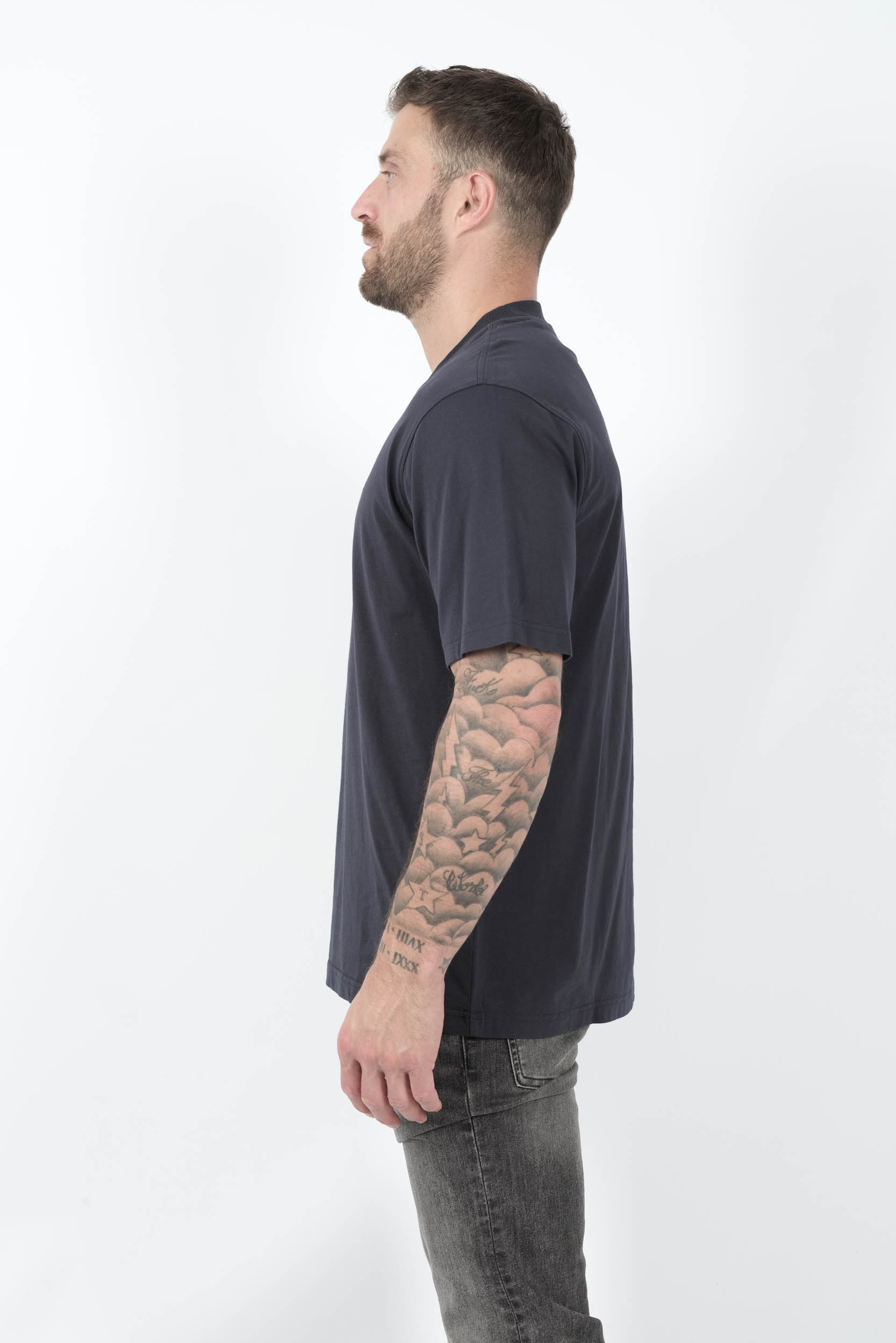 TEE-SHIRT NN07 AVE LOGO BRODE MARINE ADAM3209-200