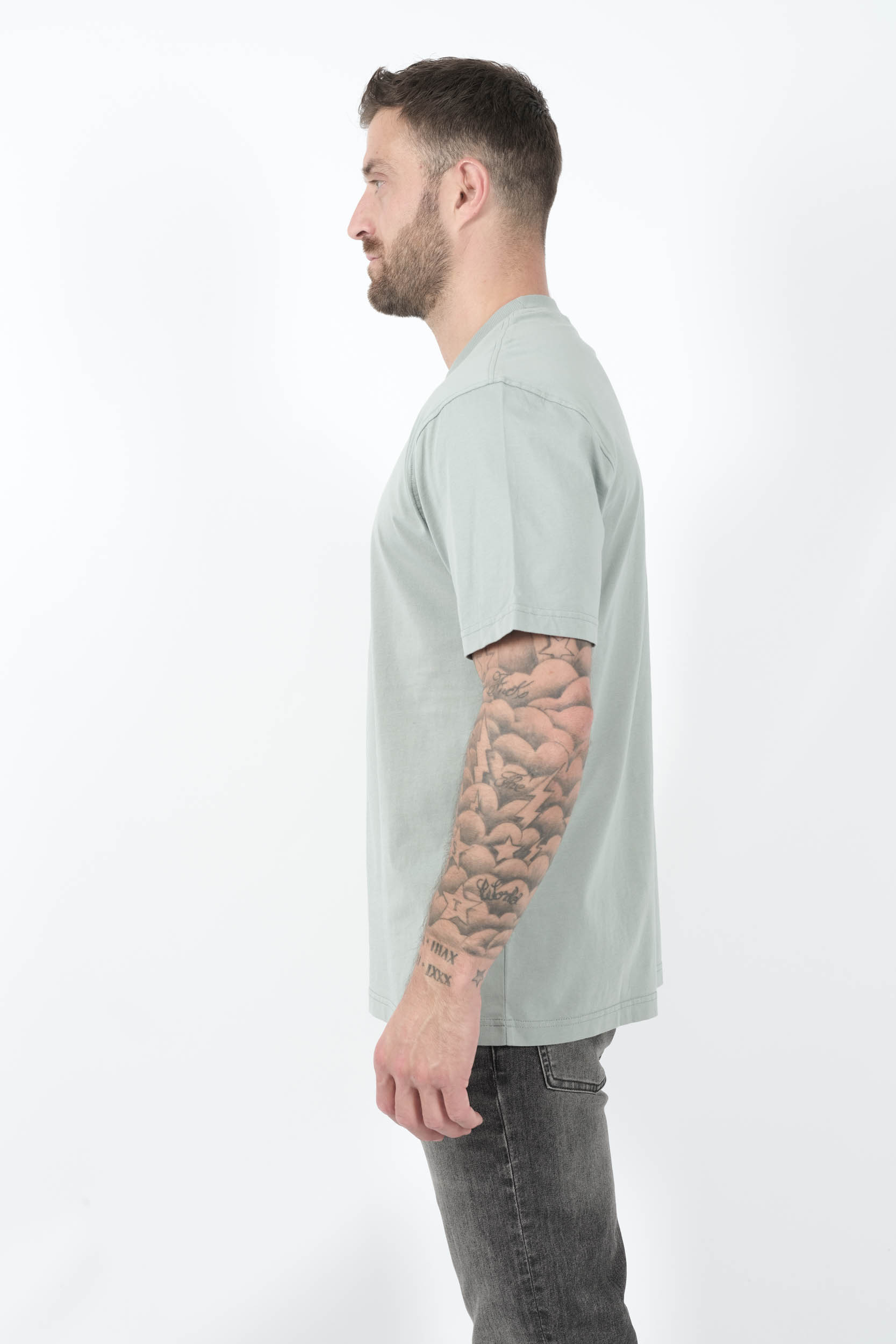 TEE-SHIRT NN07 AVEC LOGO BRODE BLEU CIEL ADAM3209-20B