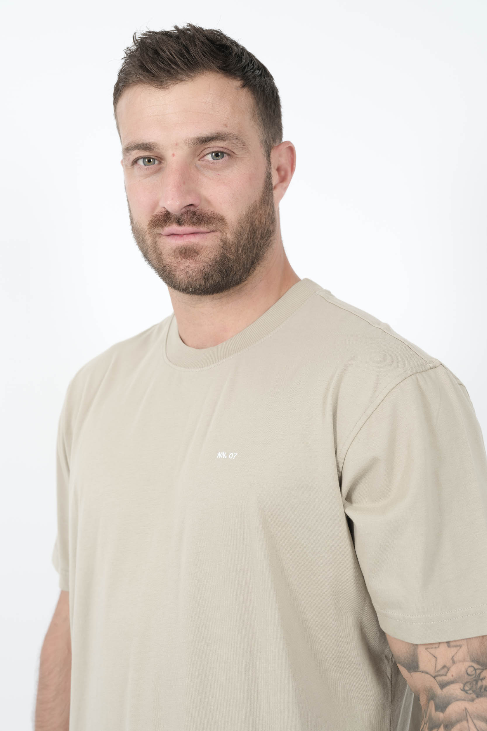  Image du produit TEE-SHIRT NN07 AVEC LOGO BRODE BEIGE ADAM3209-364 - 2