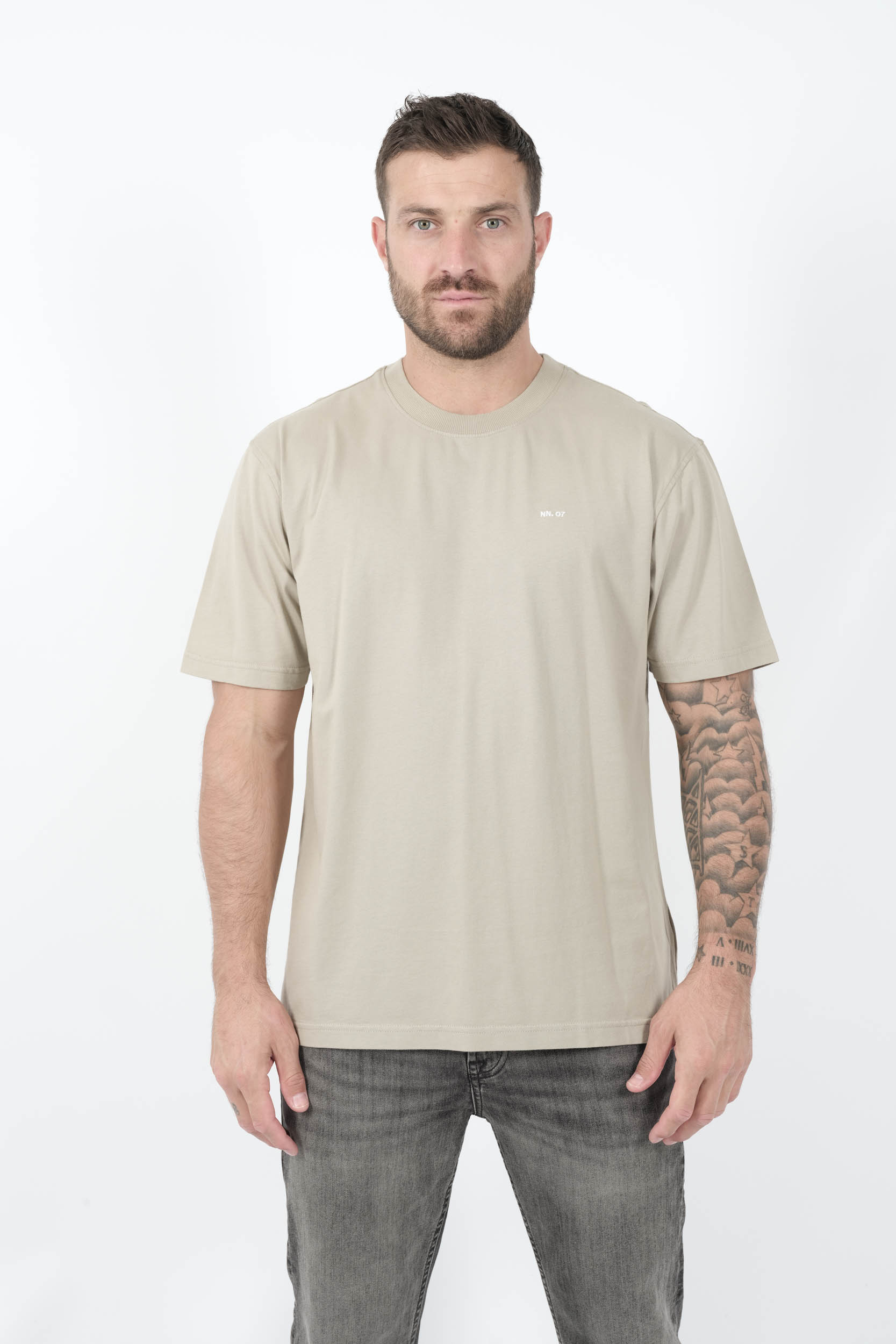  Image du produit TEE-SHIRT NN07 AVEC LOGO BRODE BEIGE ADAM3209-364 - 3