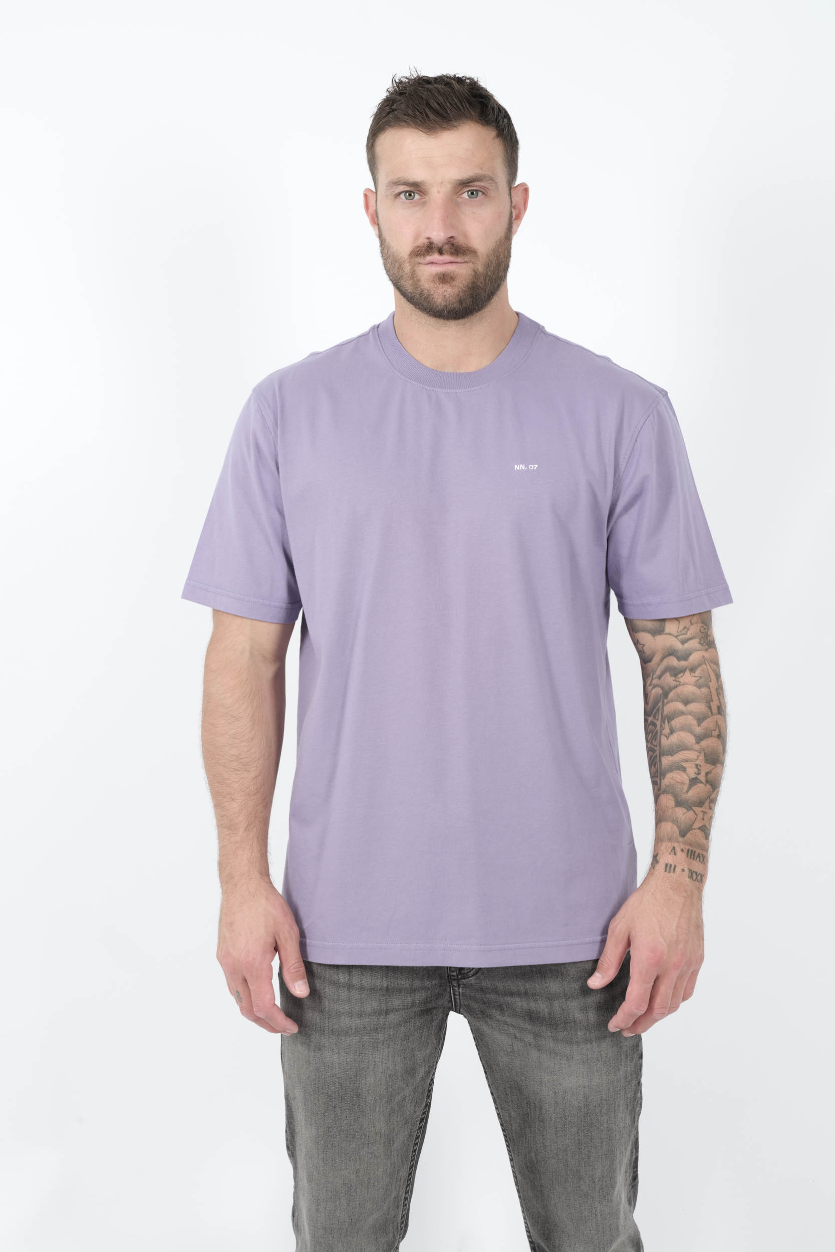  Image du produit TEE-SHIRT NN07 AVEC LOGO BRODE VIOLET ADAM3209-573 - 3