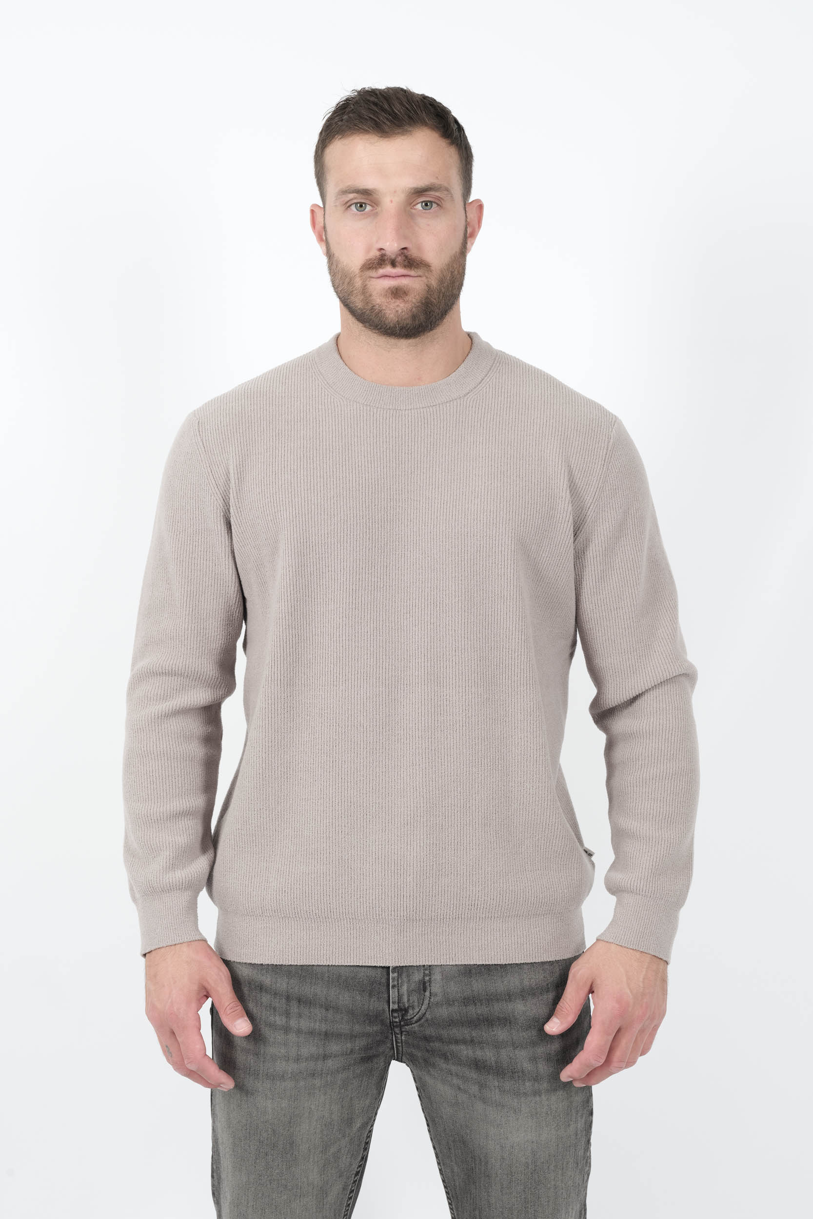  Image du produit PULL NN07 COL ROND EN MATIERE CHENILLE GRIS DANNY-364 - 3