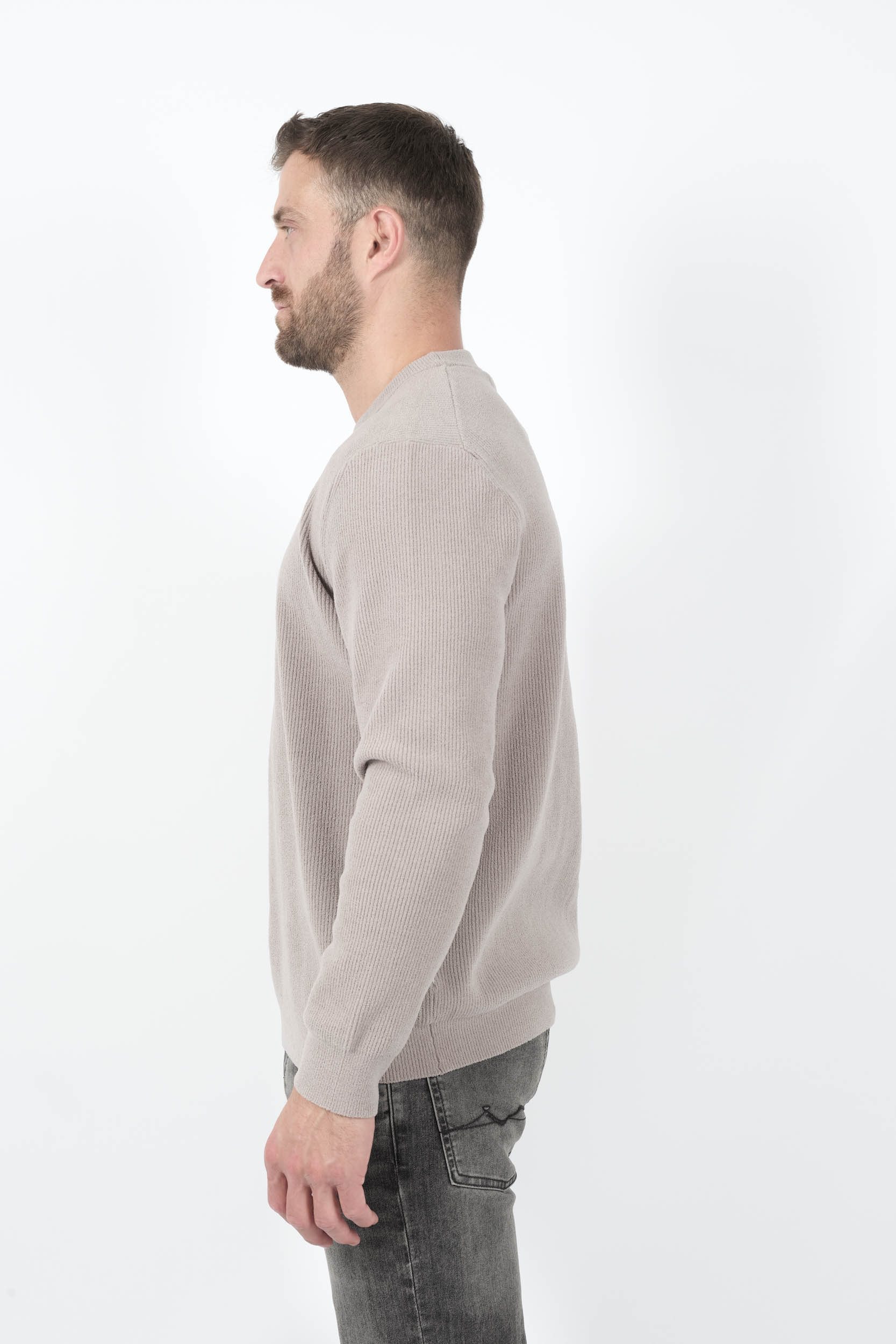  Image du produit PULL NN07 COL ROND EN MATIERE CHENILLE GRIS DANNY-364 - 4