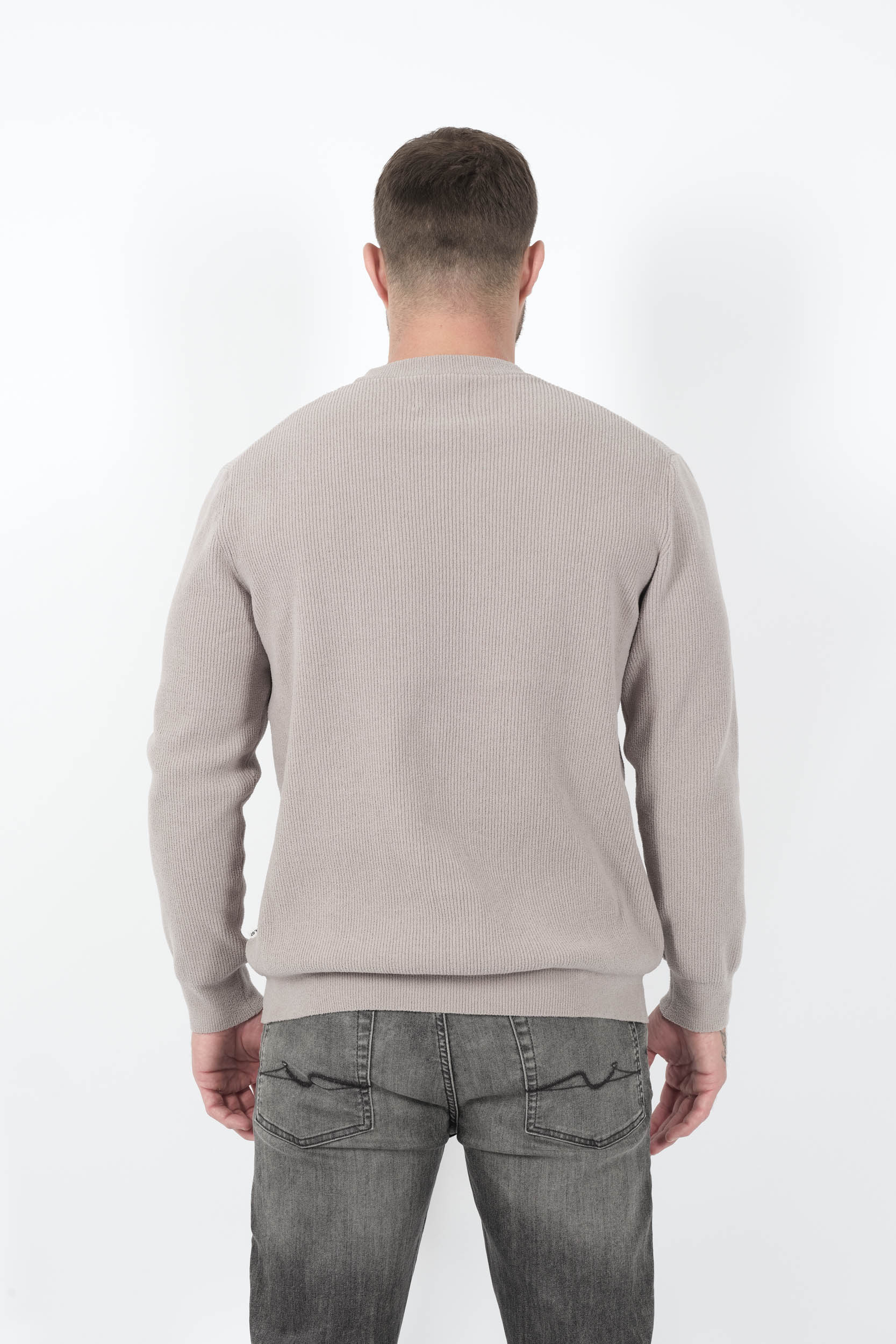  Image du produit PULL NN07 COL ROND EN MATIERE CHENILLE GRIS DANNY-364 - 5