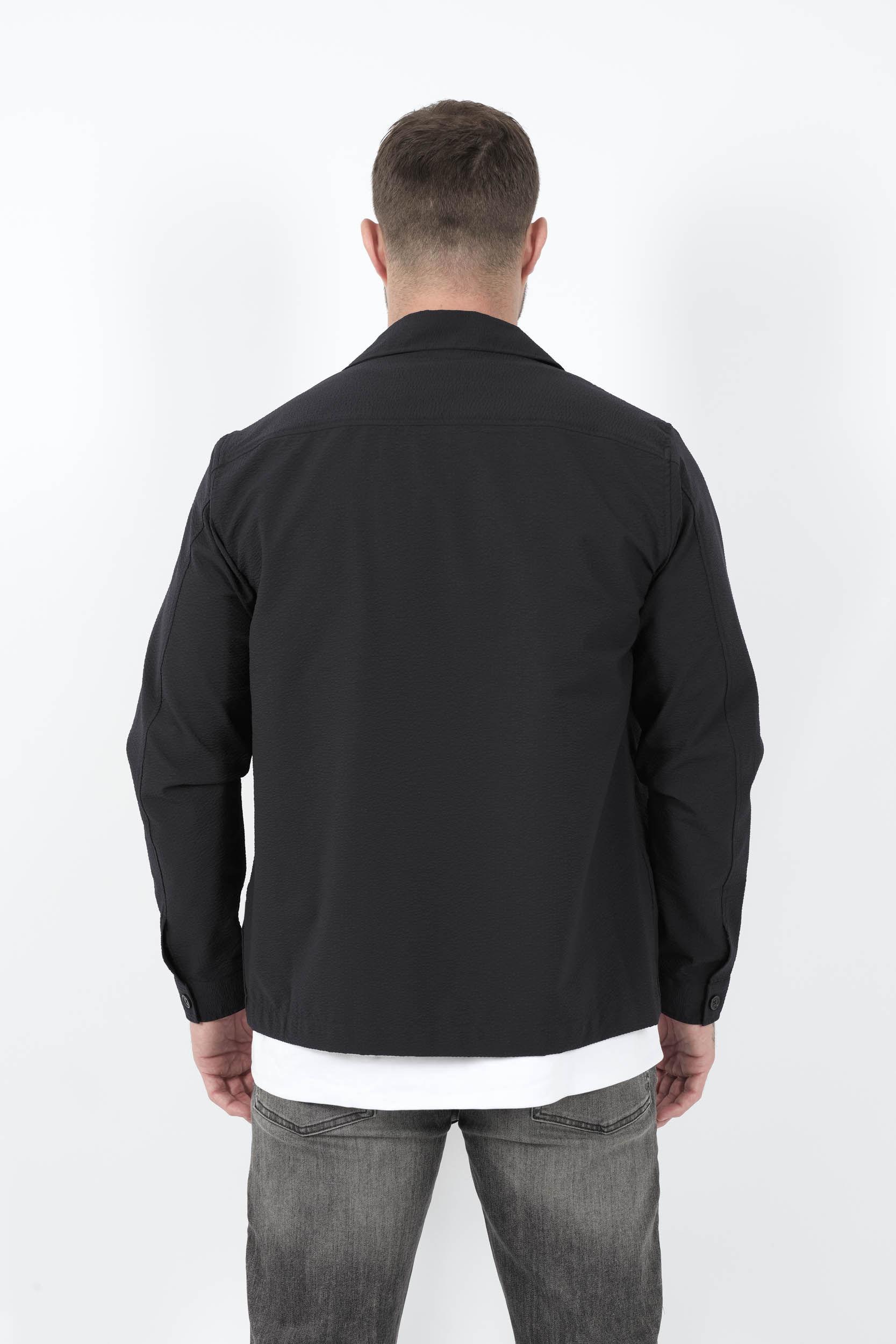 SURCHEMISE NN07 EN SEERSUCKER MARINE ZANDER1924-200