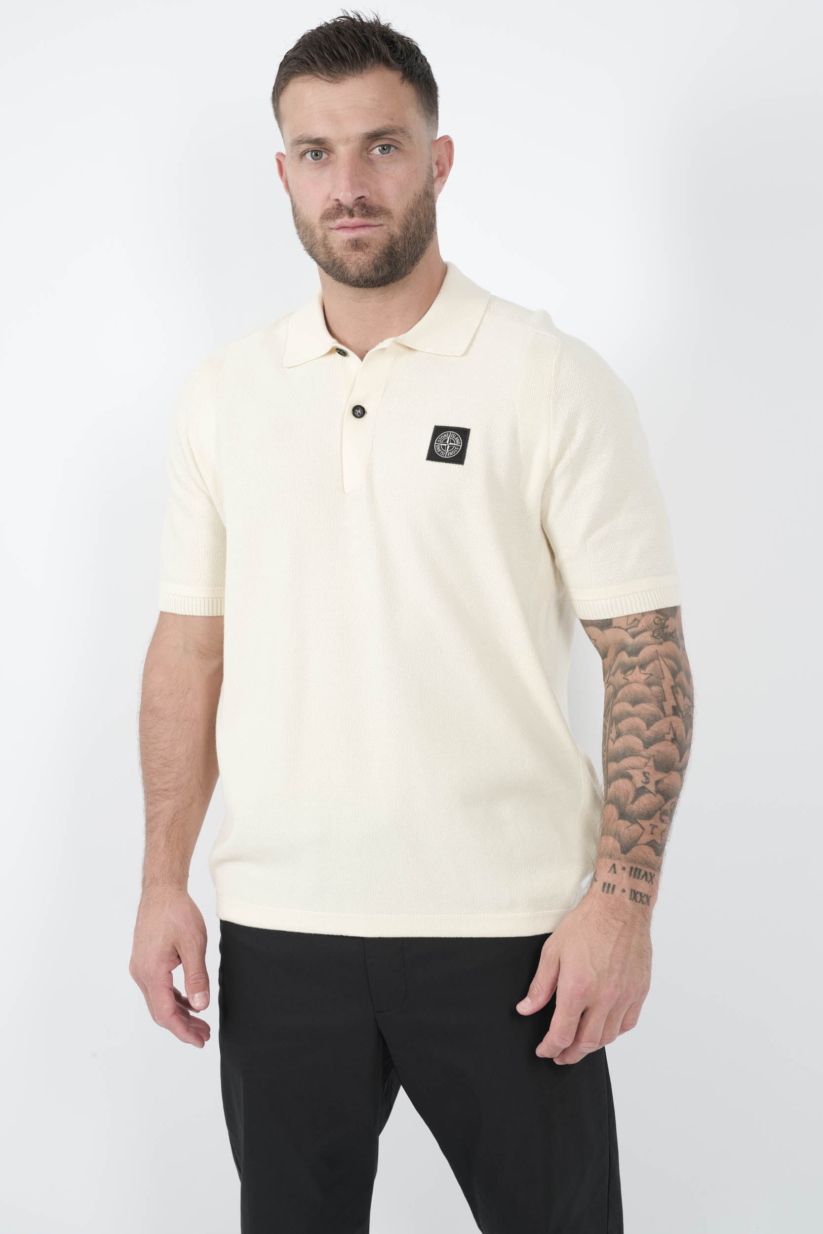  Image du produit POLO STONE ISLAND EN MAILLE ECRU S155133SB5-V0093 - 2