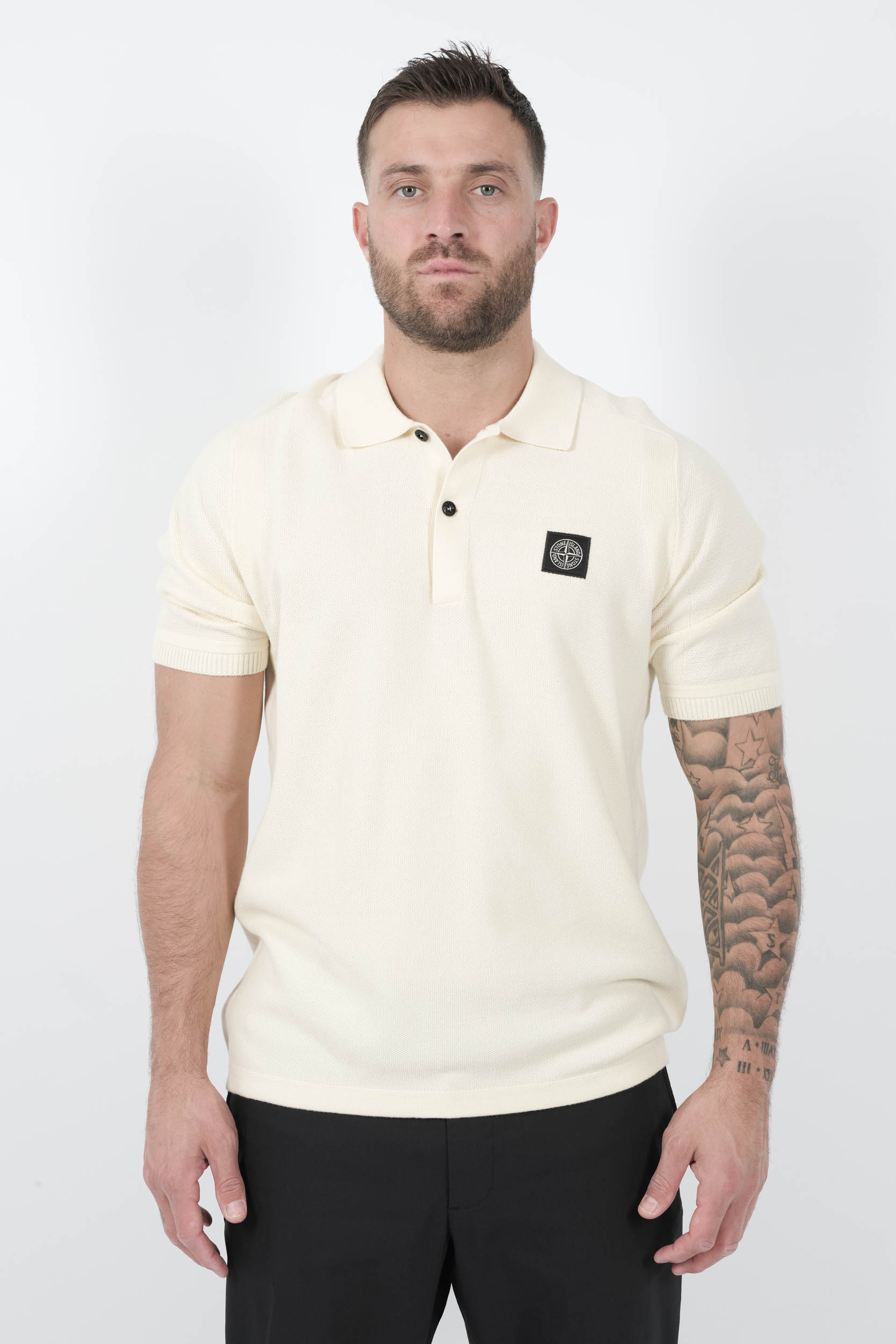  Image du produit POLO STONE ISLAND EN MAILLE ECRU S155133SB5-V0093 - 3