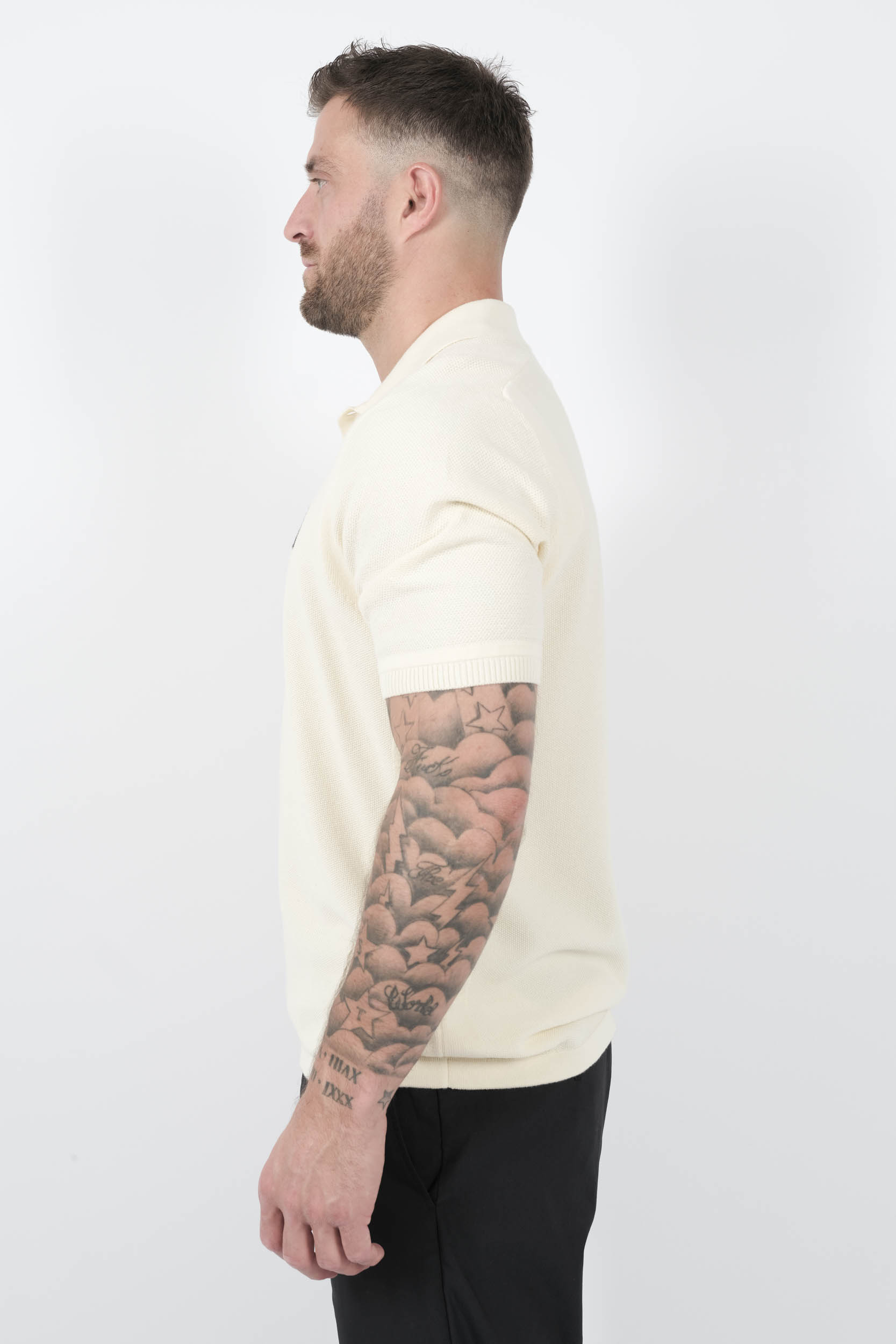  Image du produit POLO STONE ISLAND EN MAILLE ECRU S155133SB5-V0093 - 4