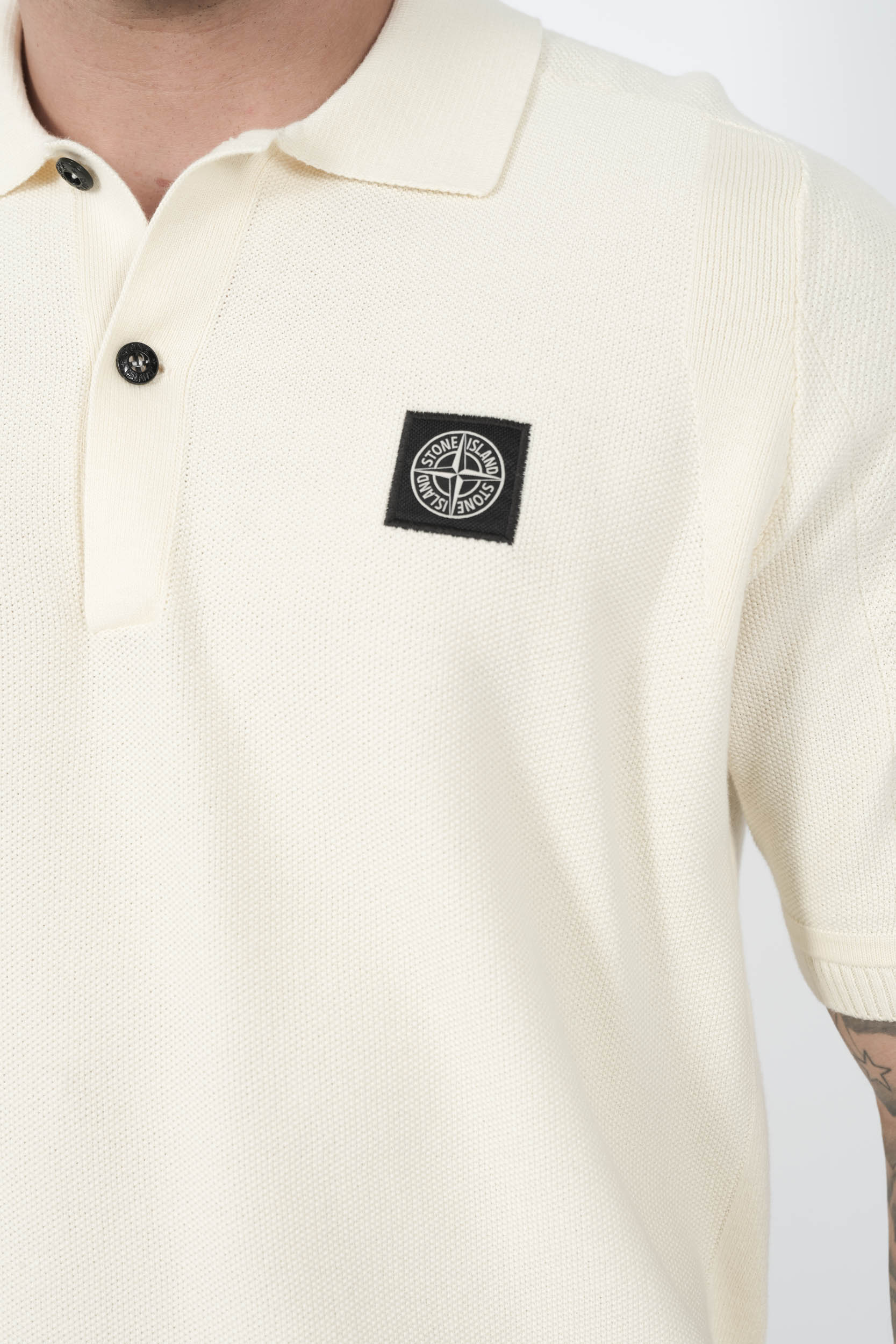  Image du produit POLO STONE ISLAND EN MAILLE ECRU S155133SB5-V0093 - 6
