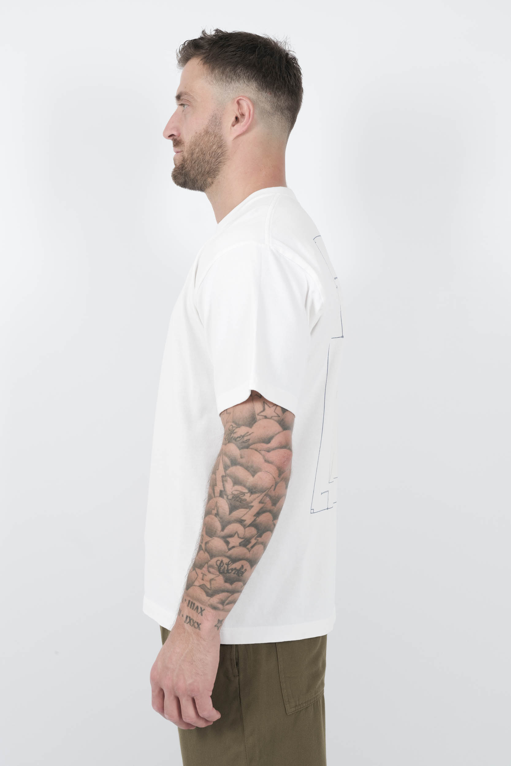 TEE-SHIRT STONE ISLAND AVEC IMPRIME RELIEF BLANC/BLEU S15212RCS153-V0093