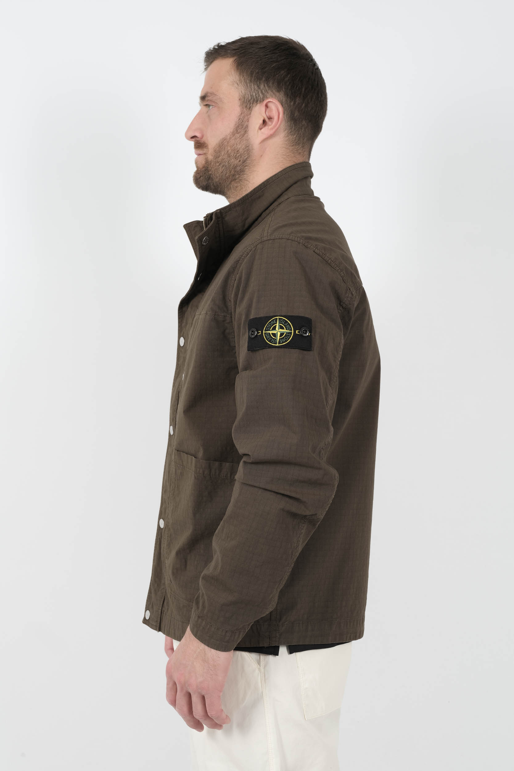  Image du produit VESTE STONE ISLAND MOTIF QUADRILLE KAKI S154144S63-V0054 - 4