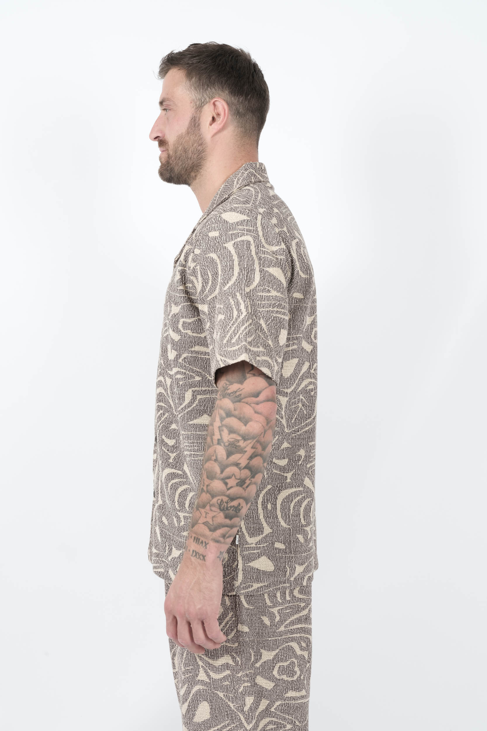  Image du produit CHEMISE NN07 A MANCHES COURTES EPAISSE AVEC MOTIF ECRU/MARRON JULIO-826 - 4