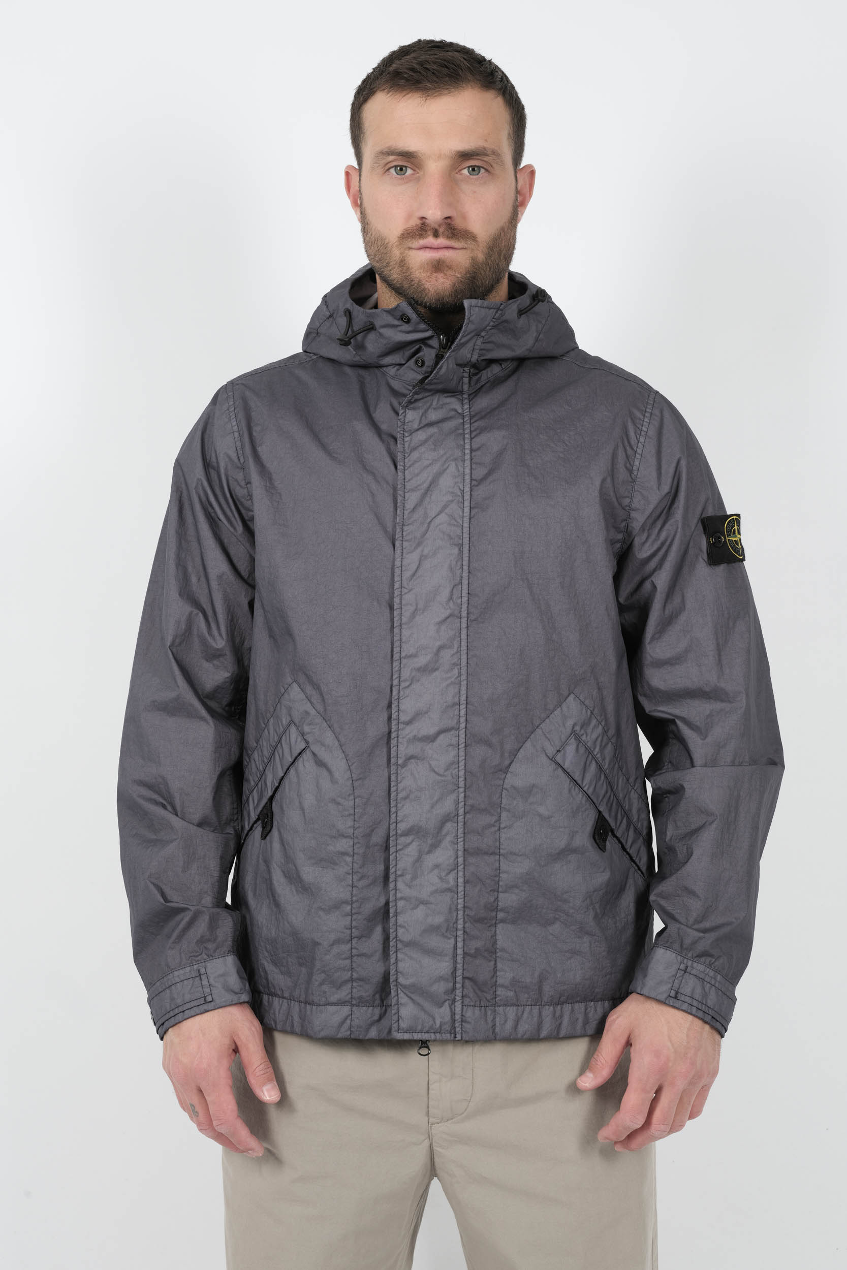 VESTE STONE ISLAND EN NYLON METAL BLEU S154193SA21-V0094