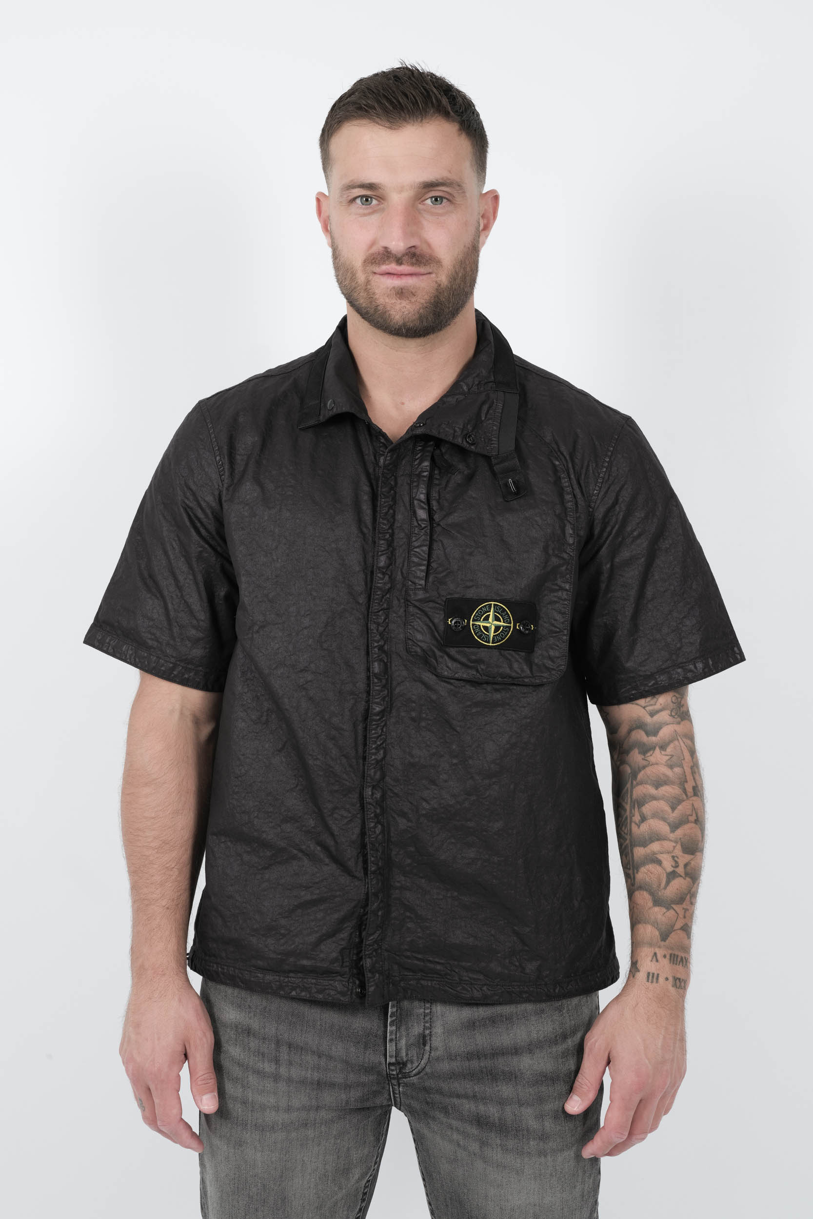 CHEMISE STONE ISLAND EN NYLON NOIR S151228S69-V0029