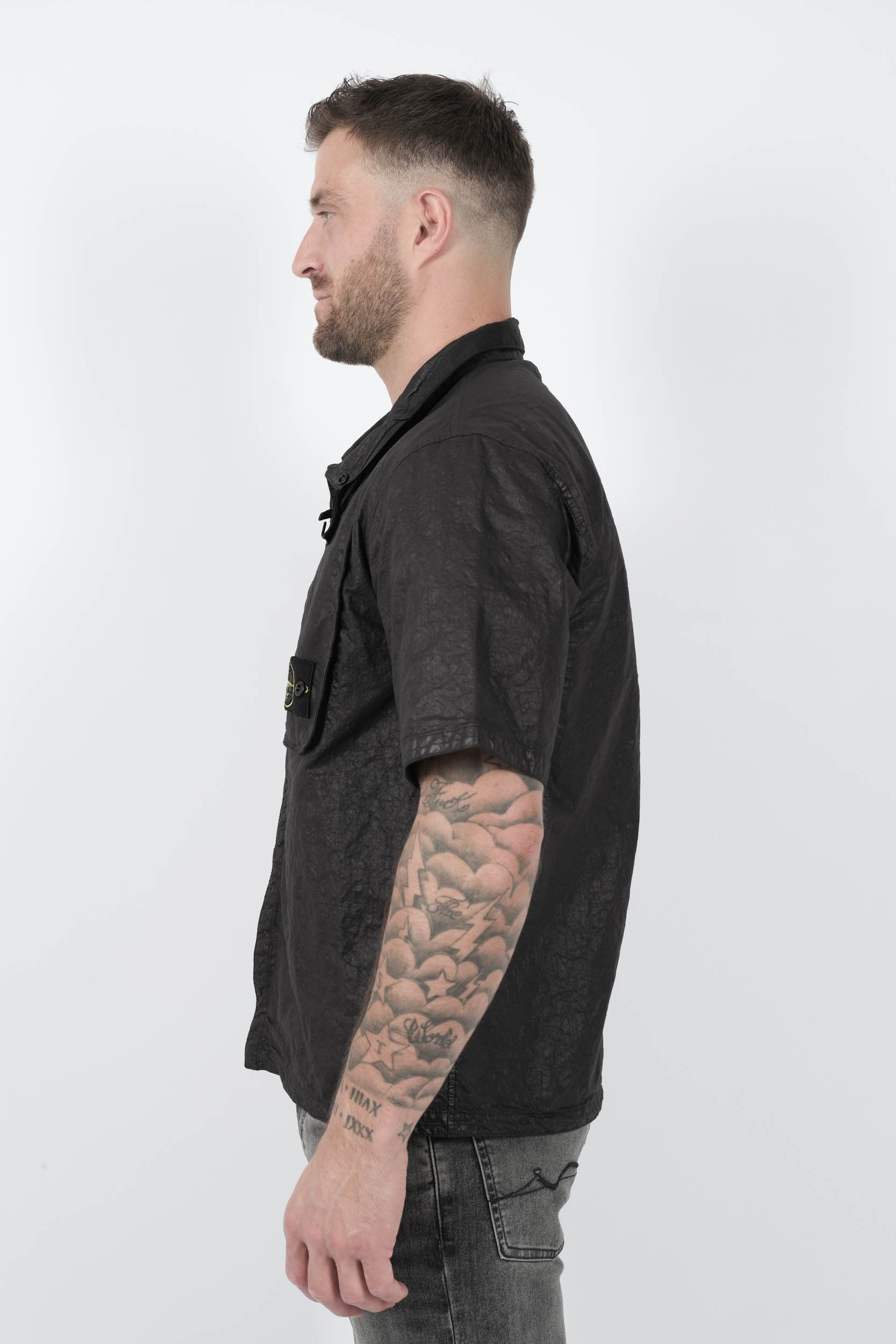 CHEMISE STONE ISLAND EN NYLON NOIR S151228S69-V0029