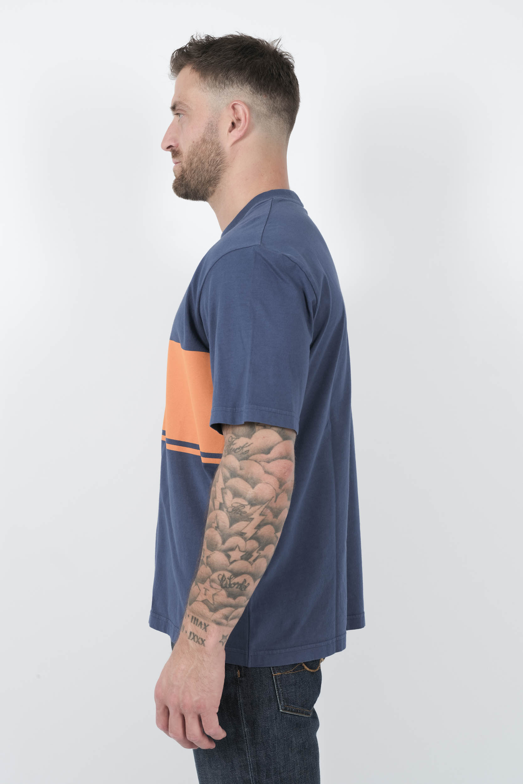 TEE-SHIRT STONE ISLAND MARINA BLEU/ORANGE S152124SX9-V0028