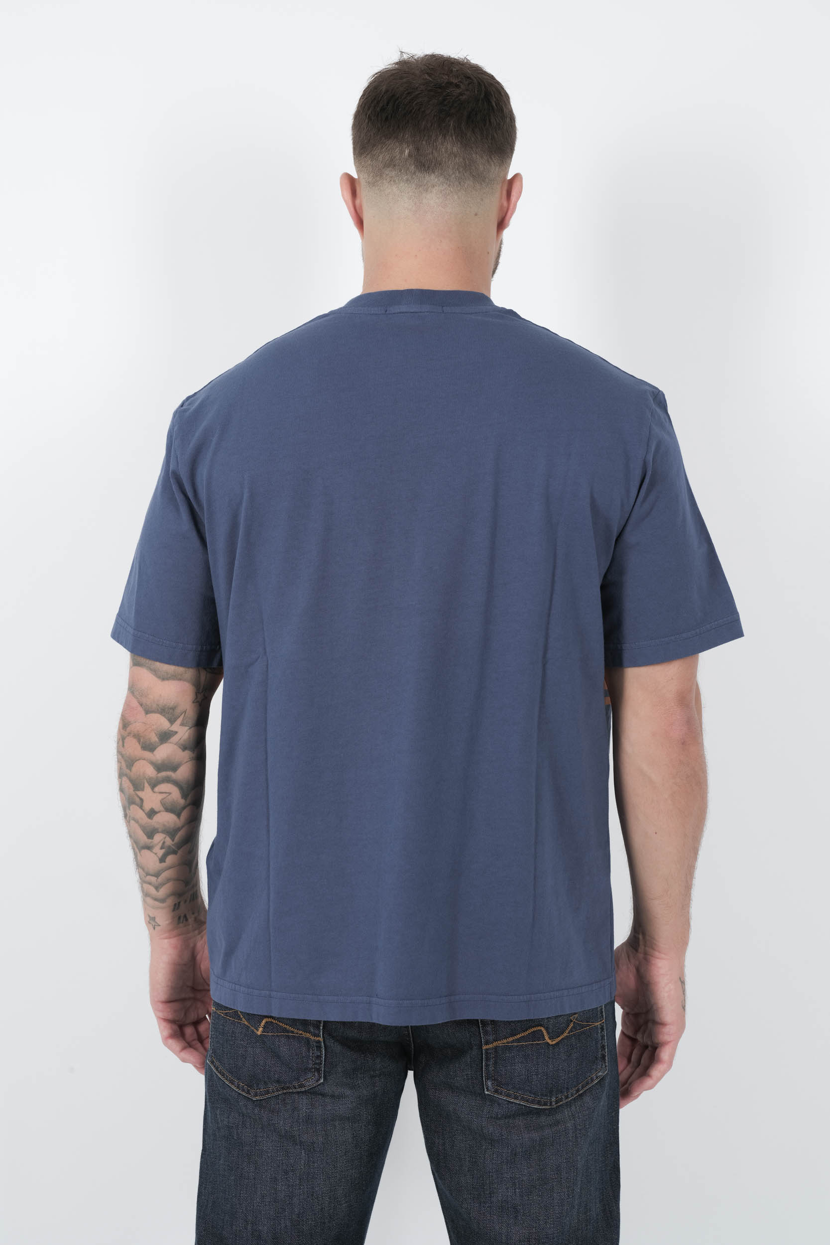 TEE-SHIRT STONE ISLAND MARINA BLEU/ORANGE S152124SX9-V0028
