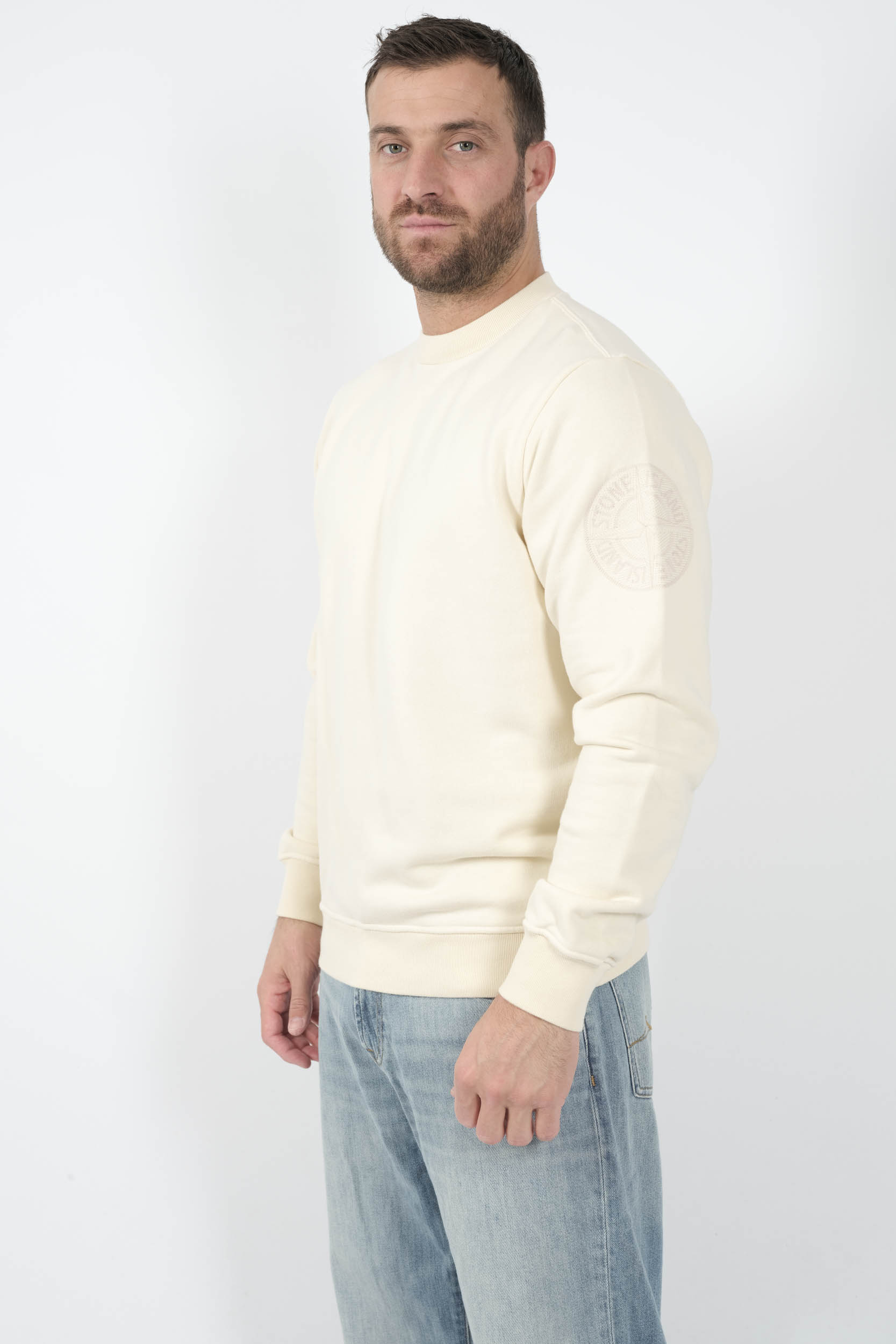 Image du produit SWEAT STONE ISLAND COL ROND LOGO BRODE BLANC CREME S156126S0122-V0093