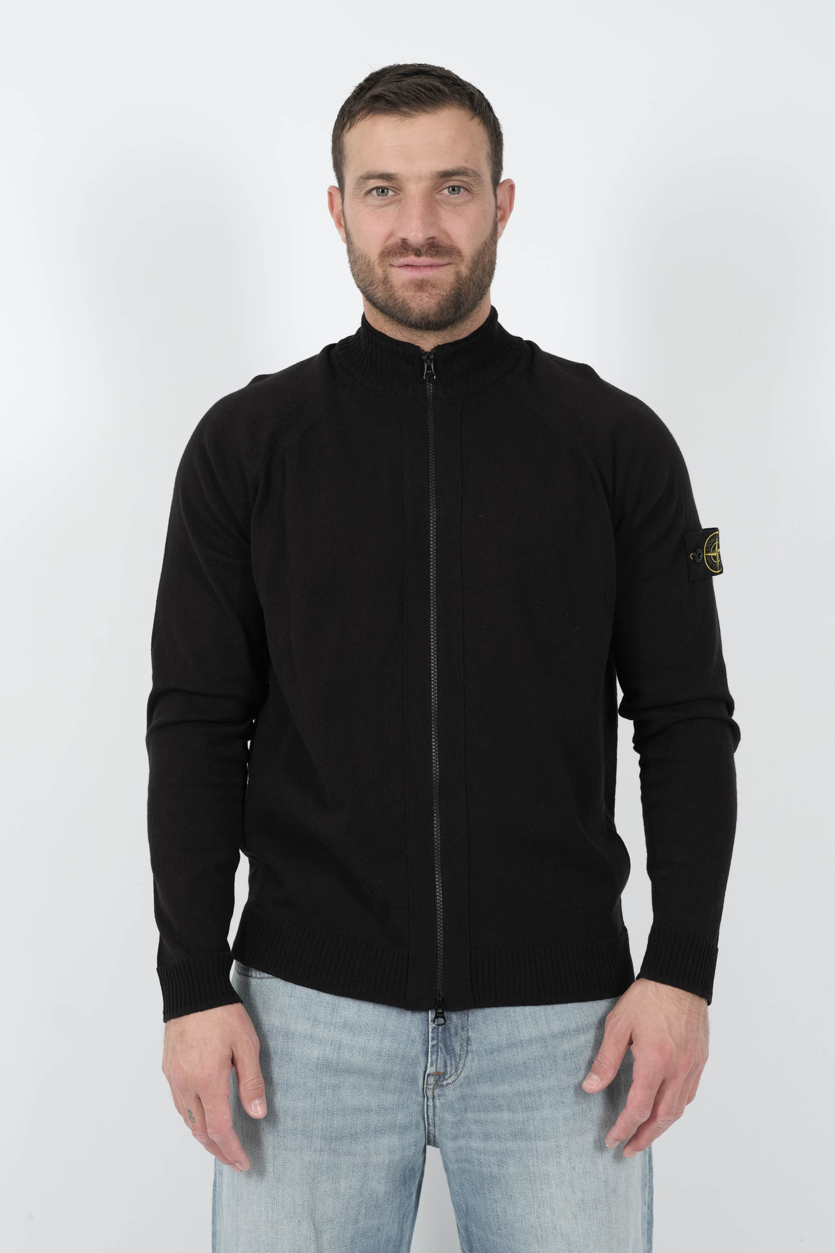 GILET STONE ISLAND COL MONTANT ZIPPE MARINE S155161SB9-V0020