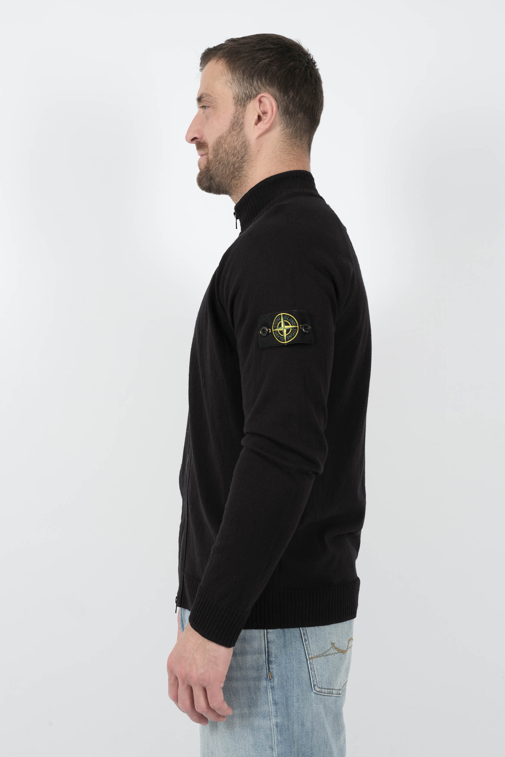 GILET STONE ISLAND COL MONTANT ZIPPE MARINE S155161SB9-V0020
