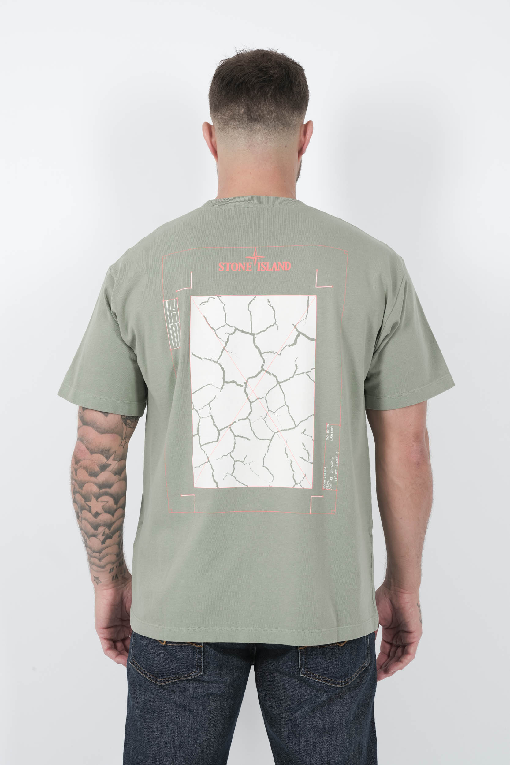  Image du produit TEE-SHIRT STONE ISLAND AVEC IMPRIME VERT S15212RCS137-V0055 - 5