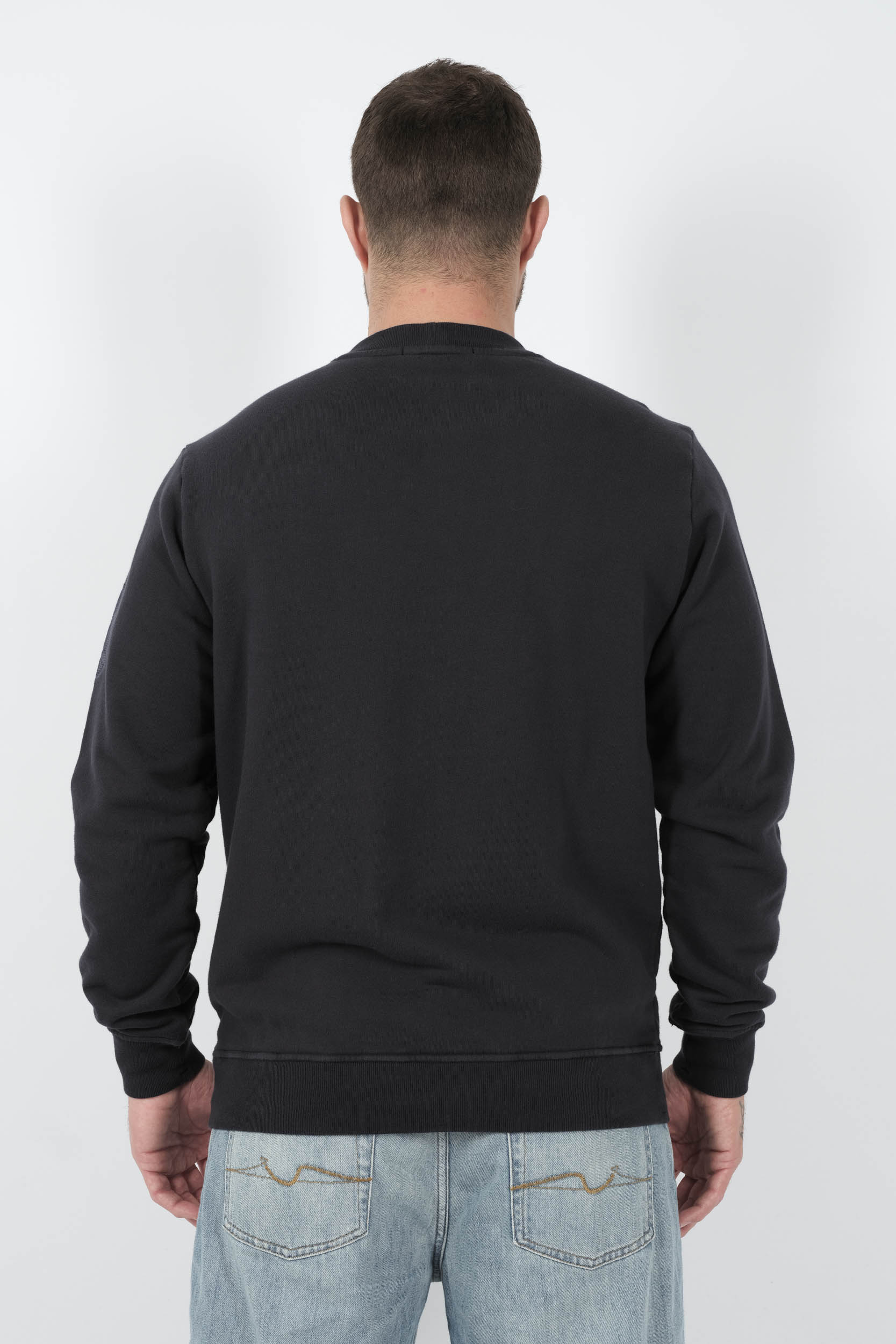 SWEAT STONE ISLAND COL ROND LOGO BRODE MARINE S156126S0122-V0020
