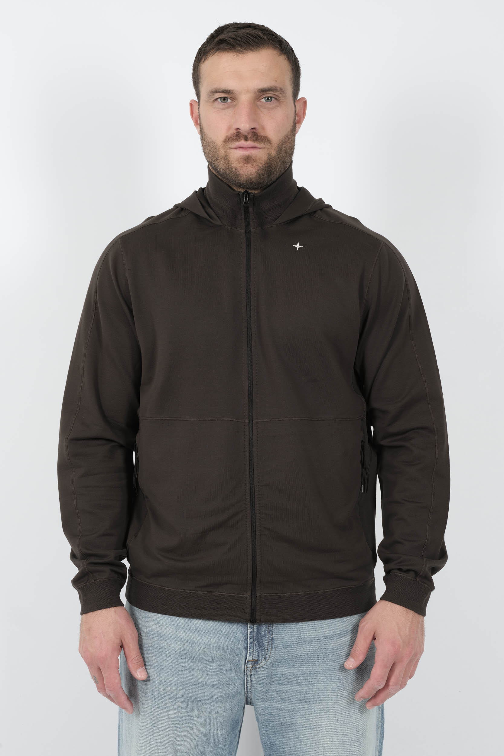 GILET STONE ISLAND STELLINA COL MONTANT CAPUCHE GRIS ANTHRACITE S156118SG5-V0062