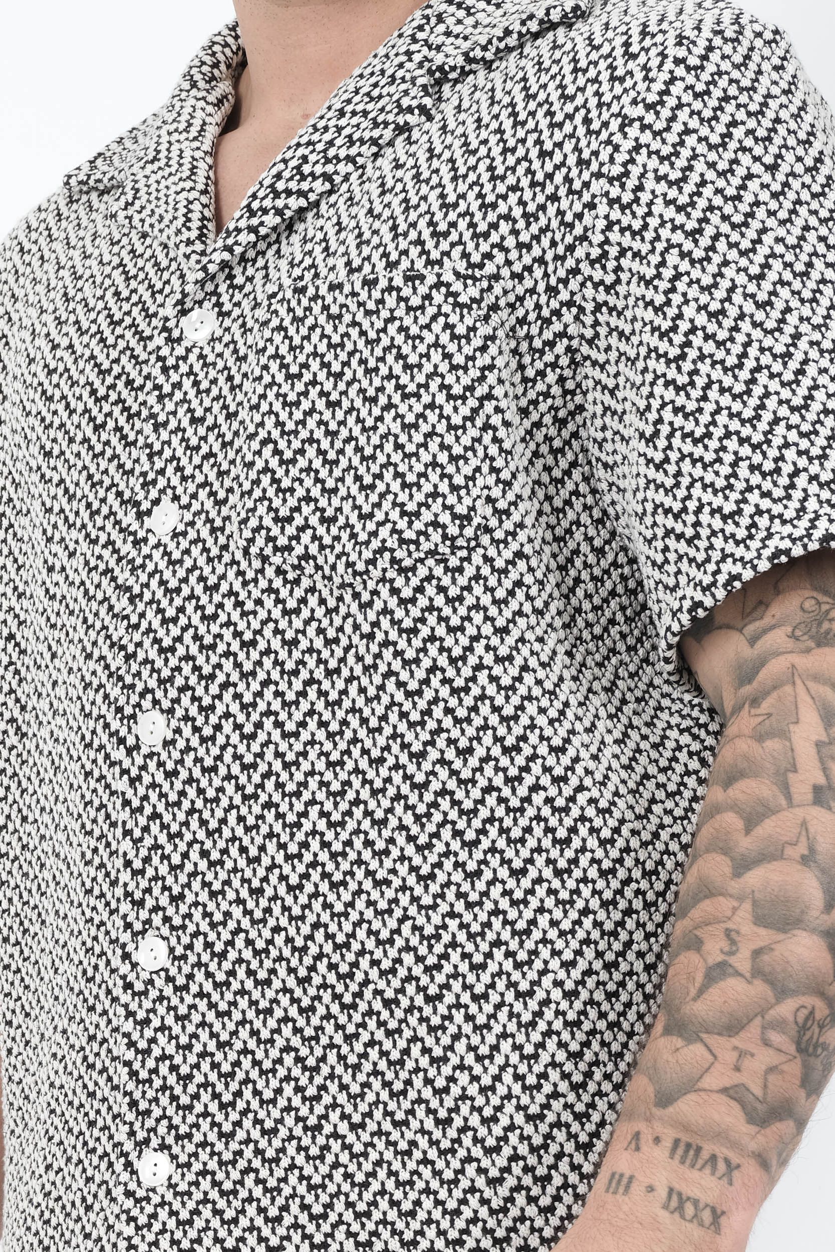  Image du produit CHEMISE NIKBEN A MANCHES COURTES SAFI NOIR/BLANC SAFI 6618-2 - 6