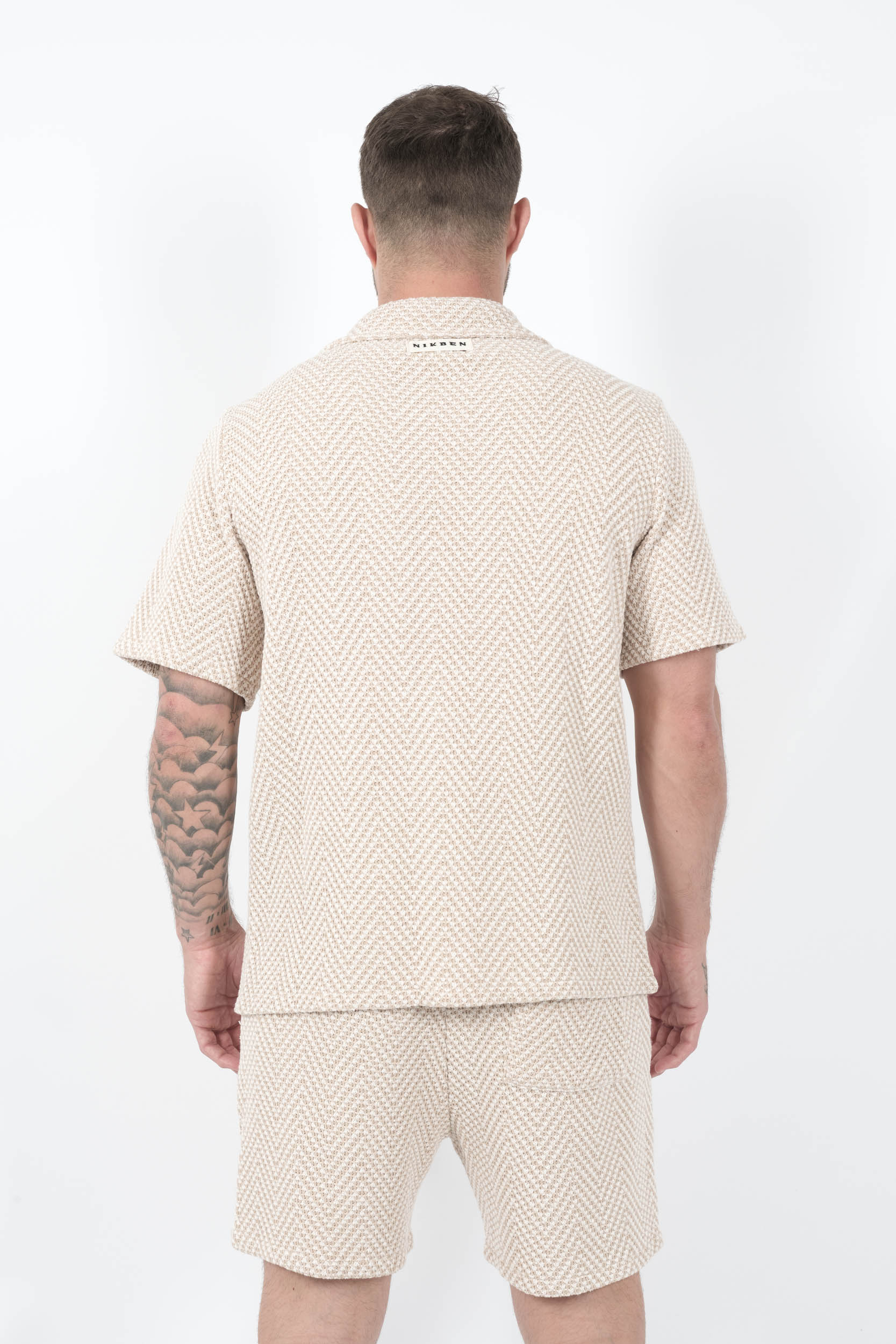  Image du produit CHEMISE NIKBEN A MANCHES COURTES SAFI BEIGE/BLANC SAFI 6618-1 - 5