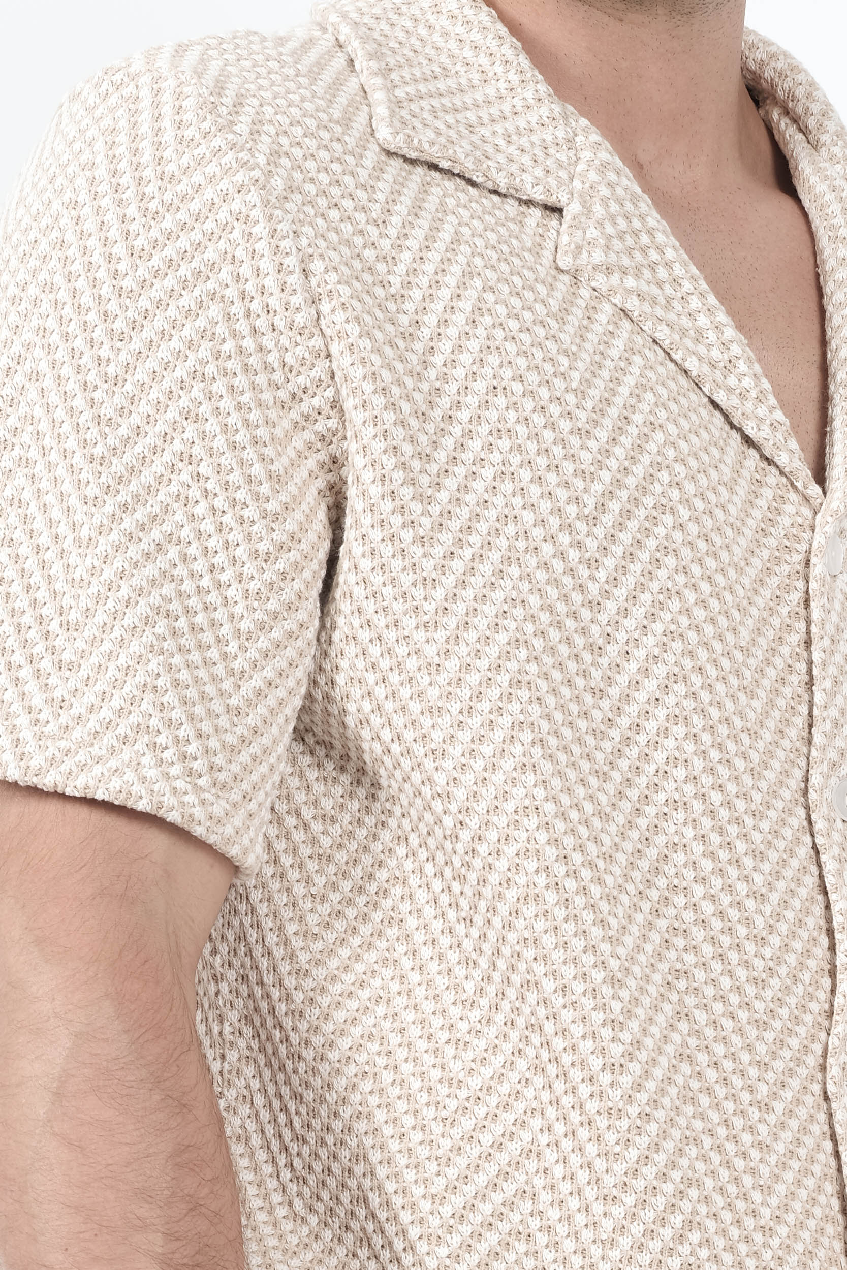  Image du produit CHEMISE NIKBEN A MANCHES COURTES SAFI BEIGE/BLANC SAFI 6618-1 - 6
