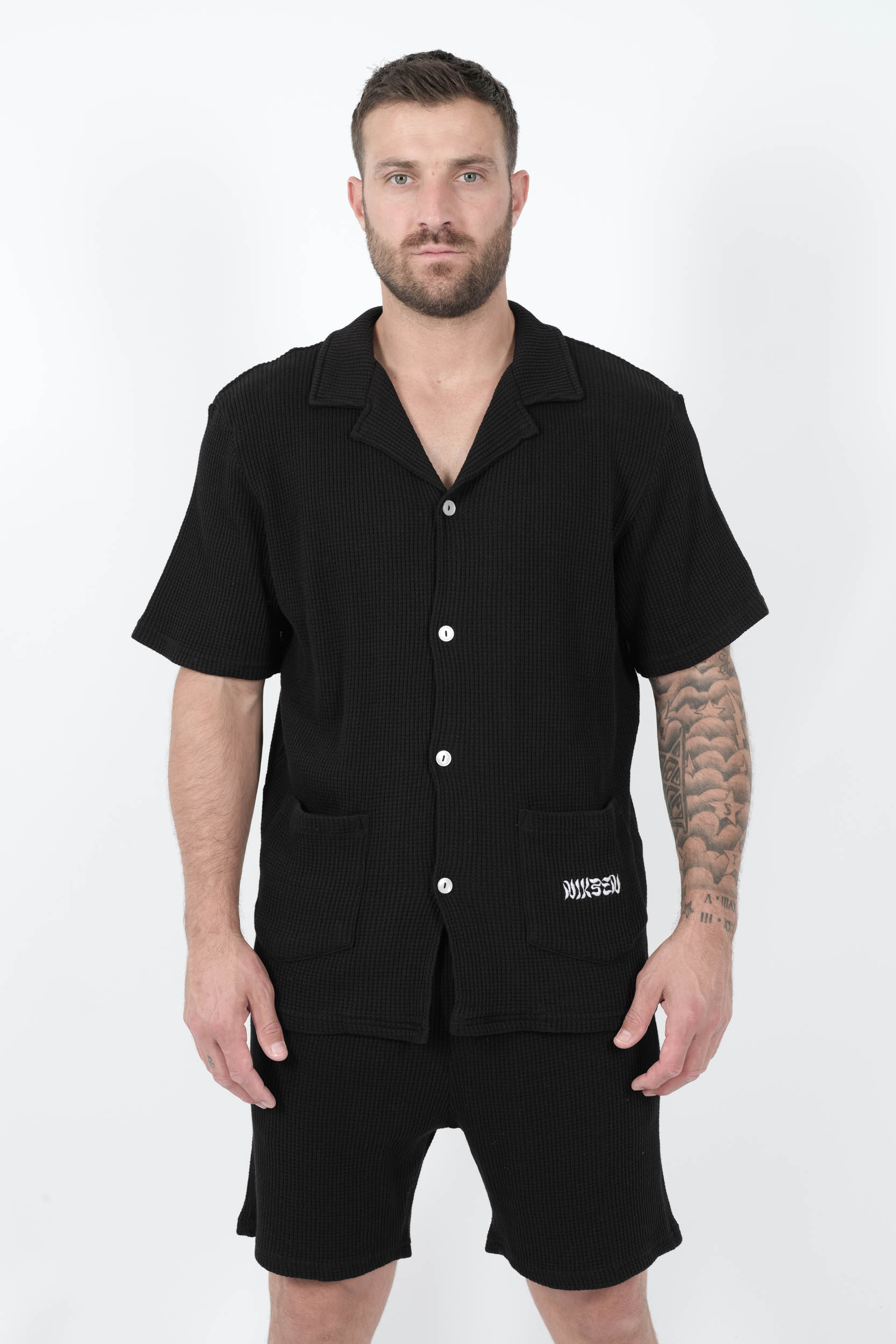  Image du produit CHEMISE NIKBEN A MANCHES COURTES SAFI GAUFRE NOIR 6110 - 3