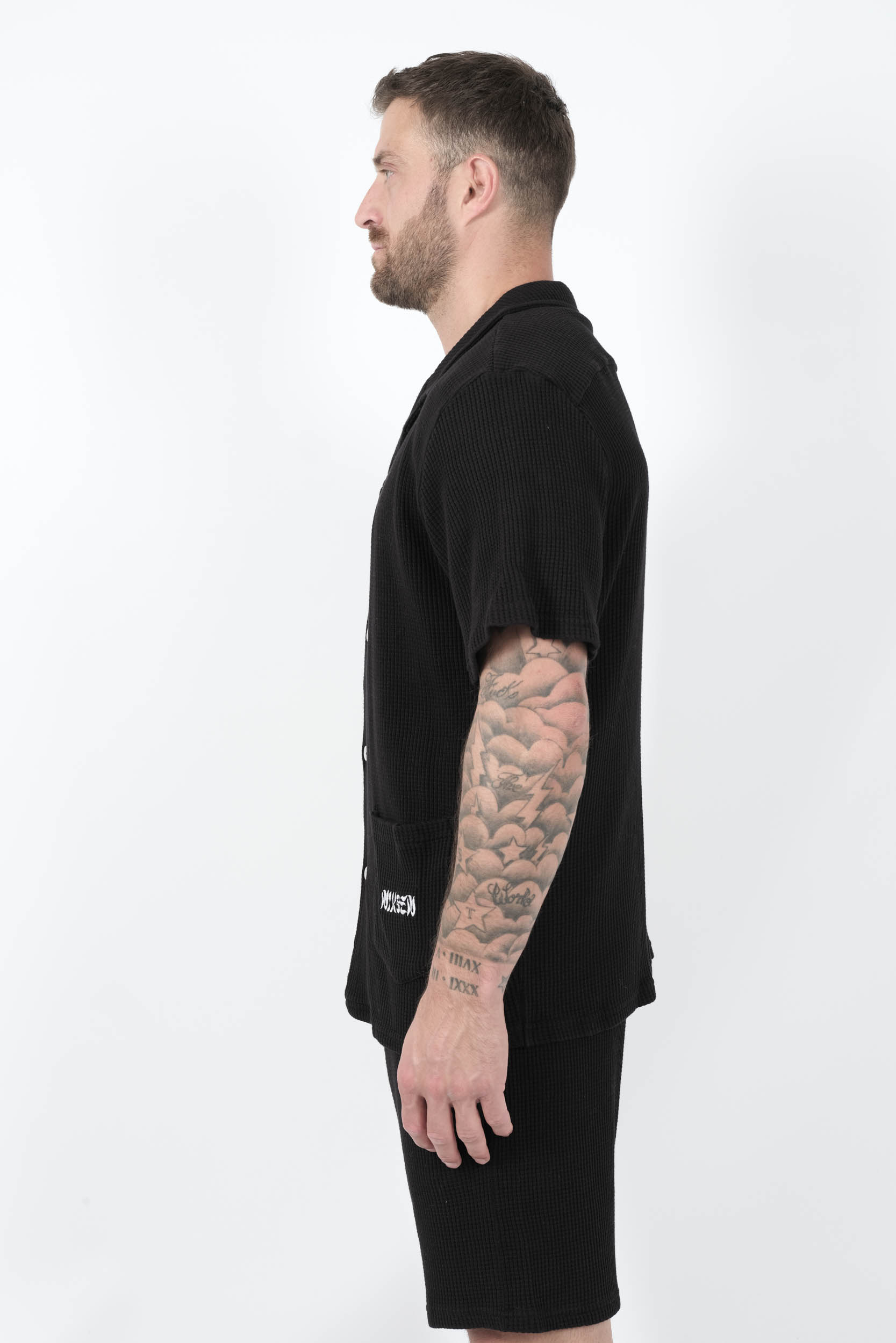  Image du produit CHEMISE NIKBEN A MANCHES COURTES SAFI GAUFRE NOIR 6110 - 4