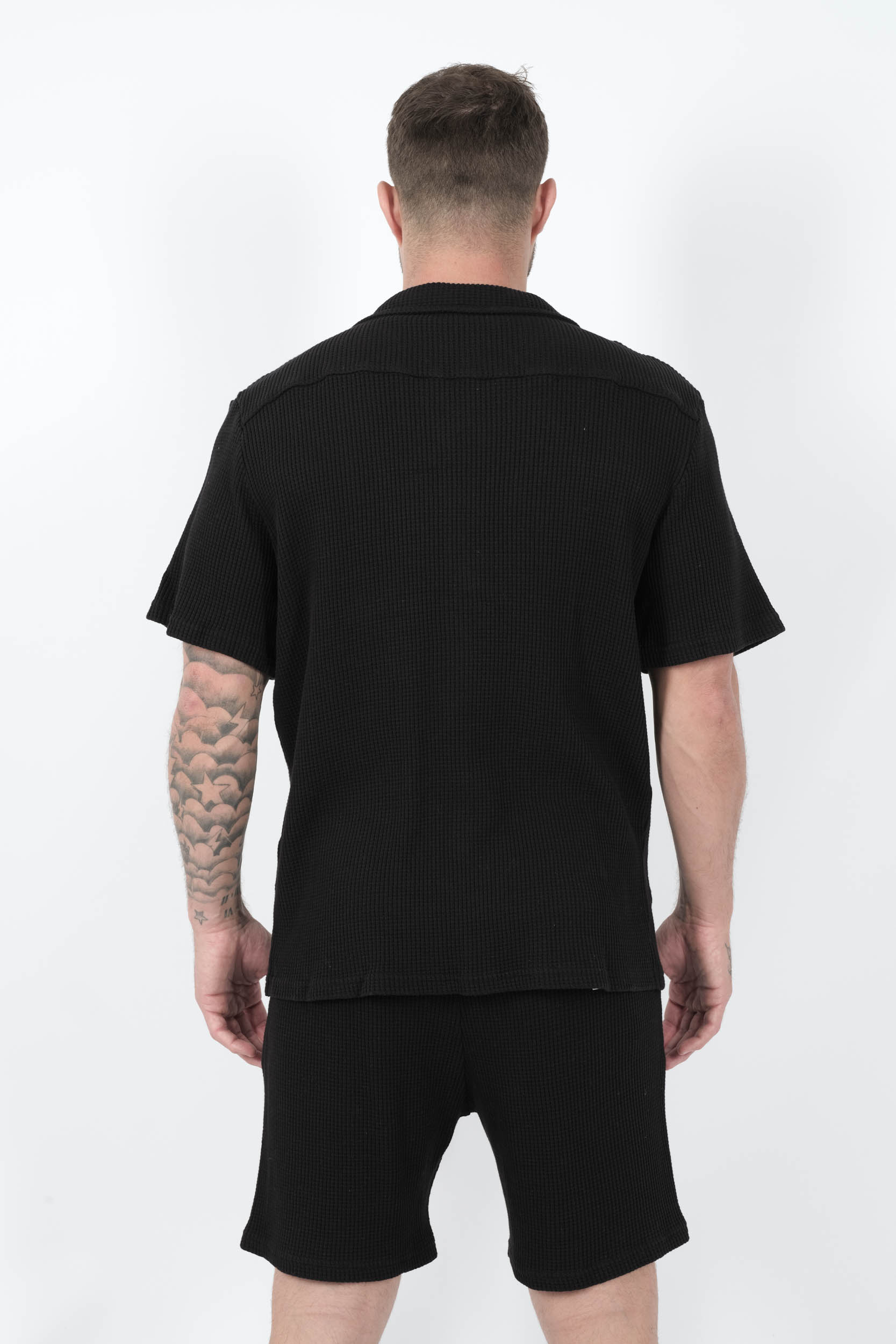  Image du produit CHEMISE NIKBEN A MANCHES COURTES SAFI GAUFRE NOIR 6110 - 5