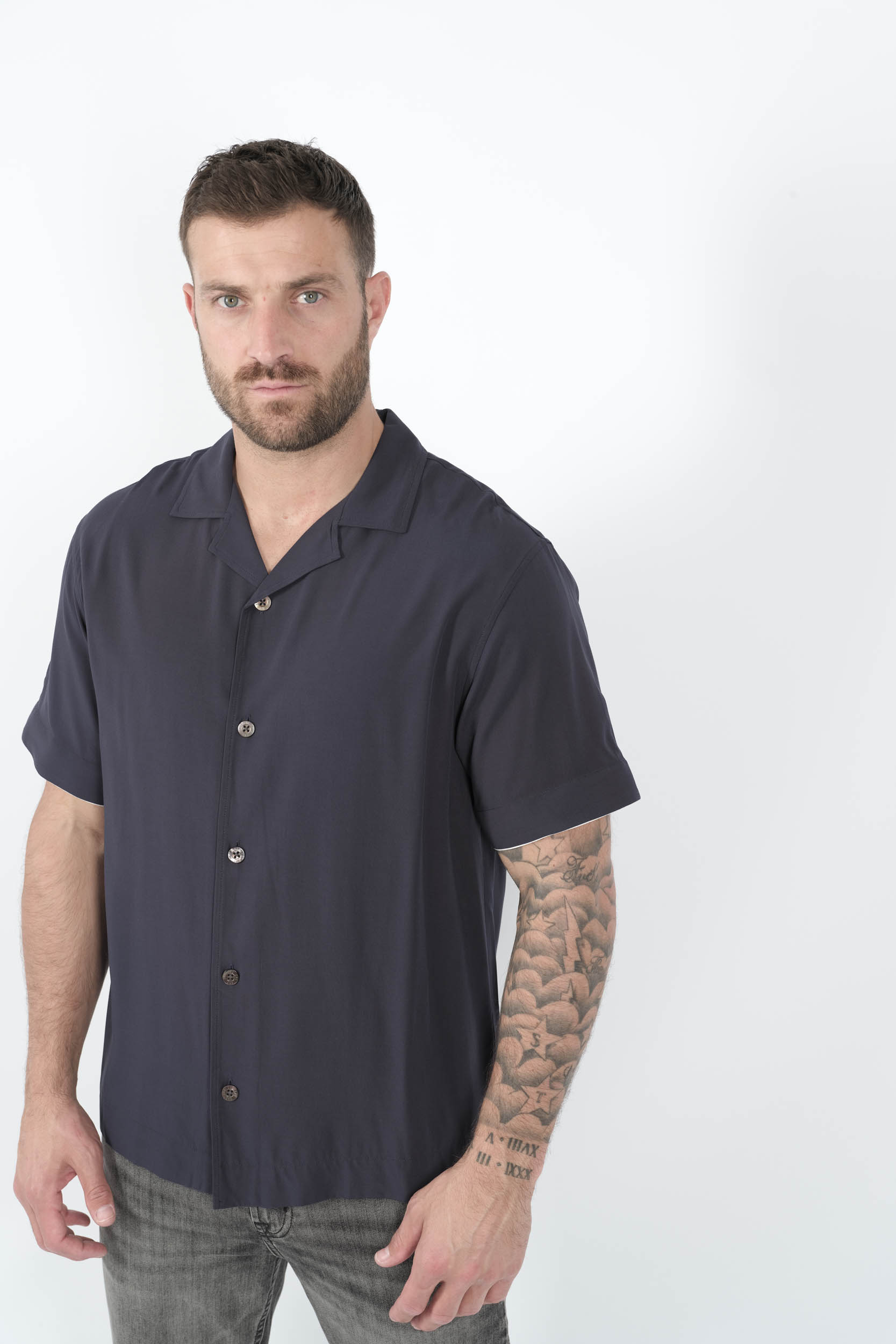  Image du produit CHEMISE CHE AVEC MANCHETTES A RAYURES BLEU VALBONNE-NAVY - 2