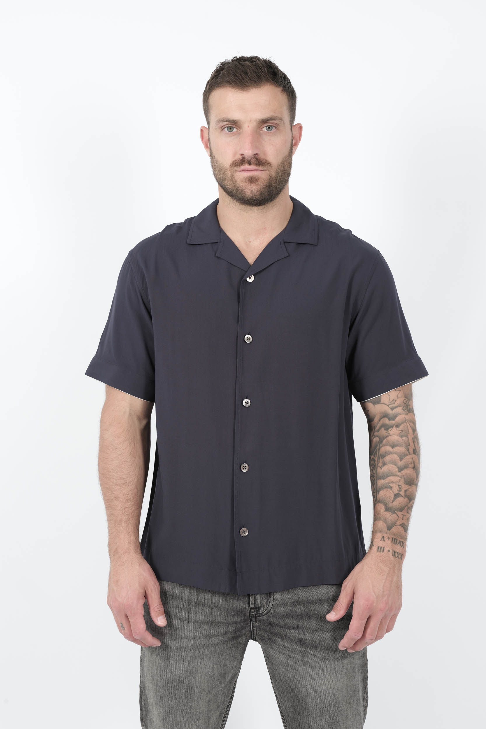  Image du produit CHEMISE CHE AVEC MANCHETTES A RAYURES BLEU VALBONNE-NAVY - 3