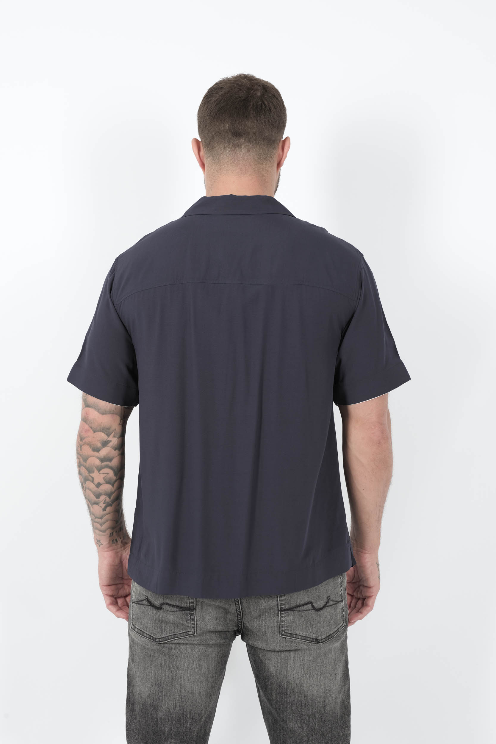  Image du produit CHEMISE CHE AVEC MANCHETTES A RAYURES BLEU VALBONNE-NAVY - 5