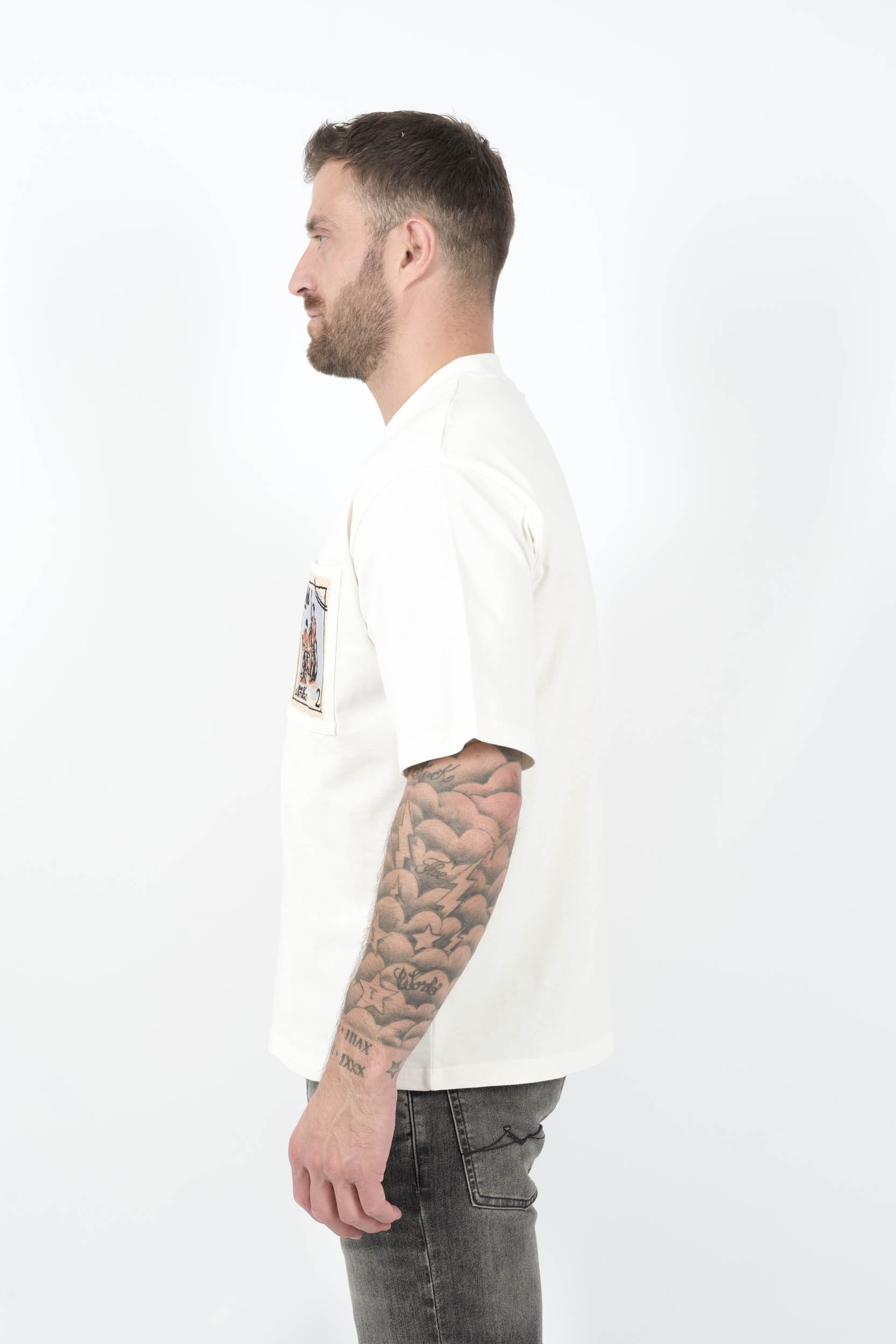 TEE-SHIRT CHE AVEC POCHE IMPRIME BLANC SANTIAGO-IVO