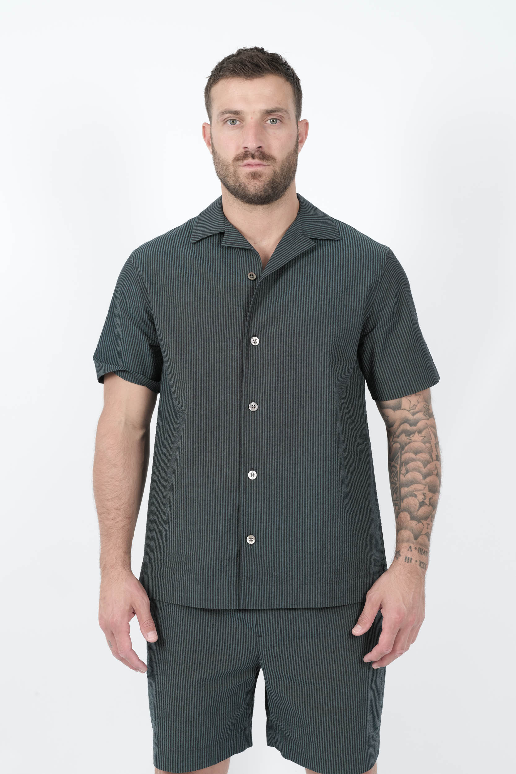  Image du produit CHEMISE CHE AVEC RAYURES FINES BLEU CAUTO-GREEN - 3